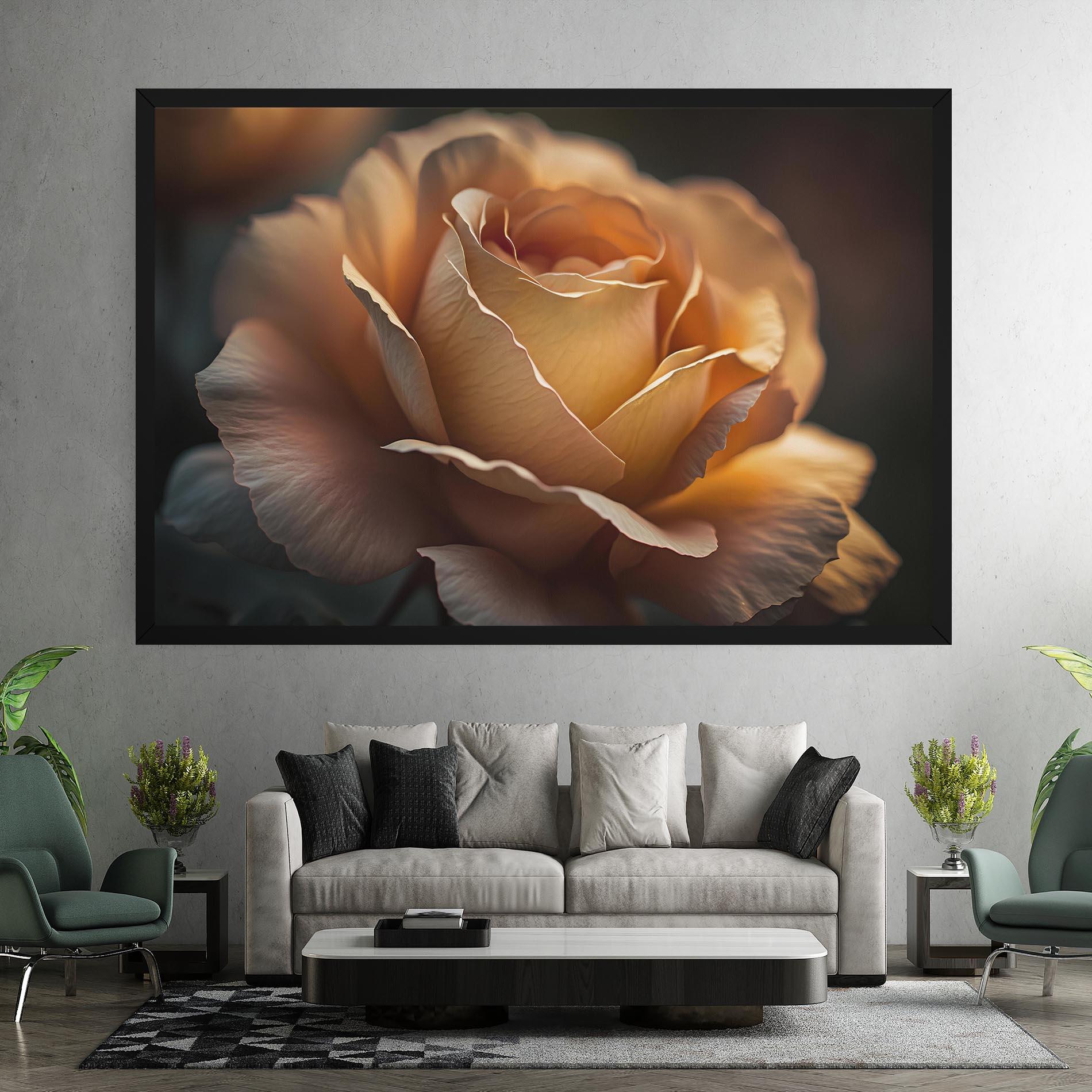 Vászonkép Light Orange Rose Close Up mockup 7