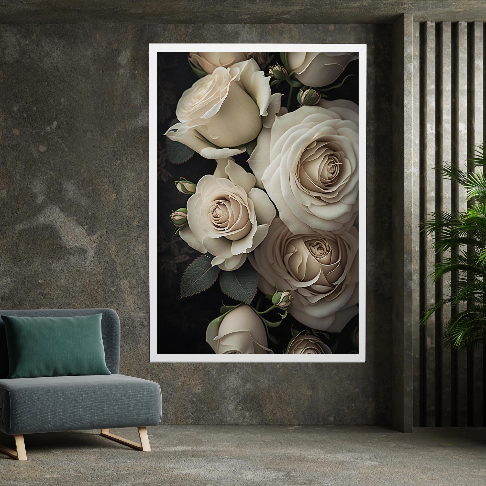 Vászonkép Cream Roses Close Up mockup 7