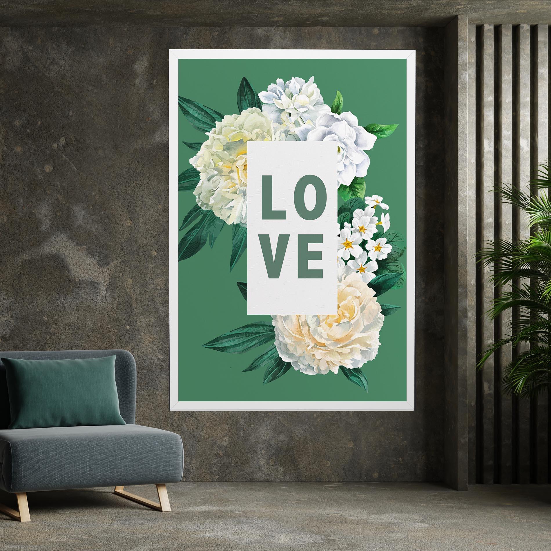 Vászonkép Love Green Rose mockup 7