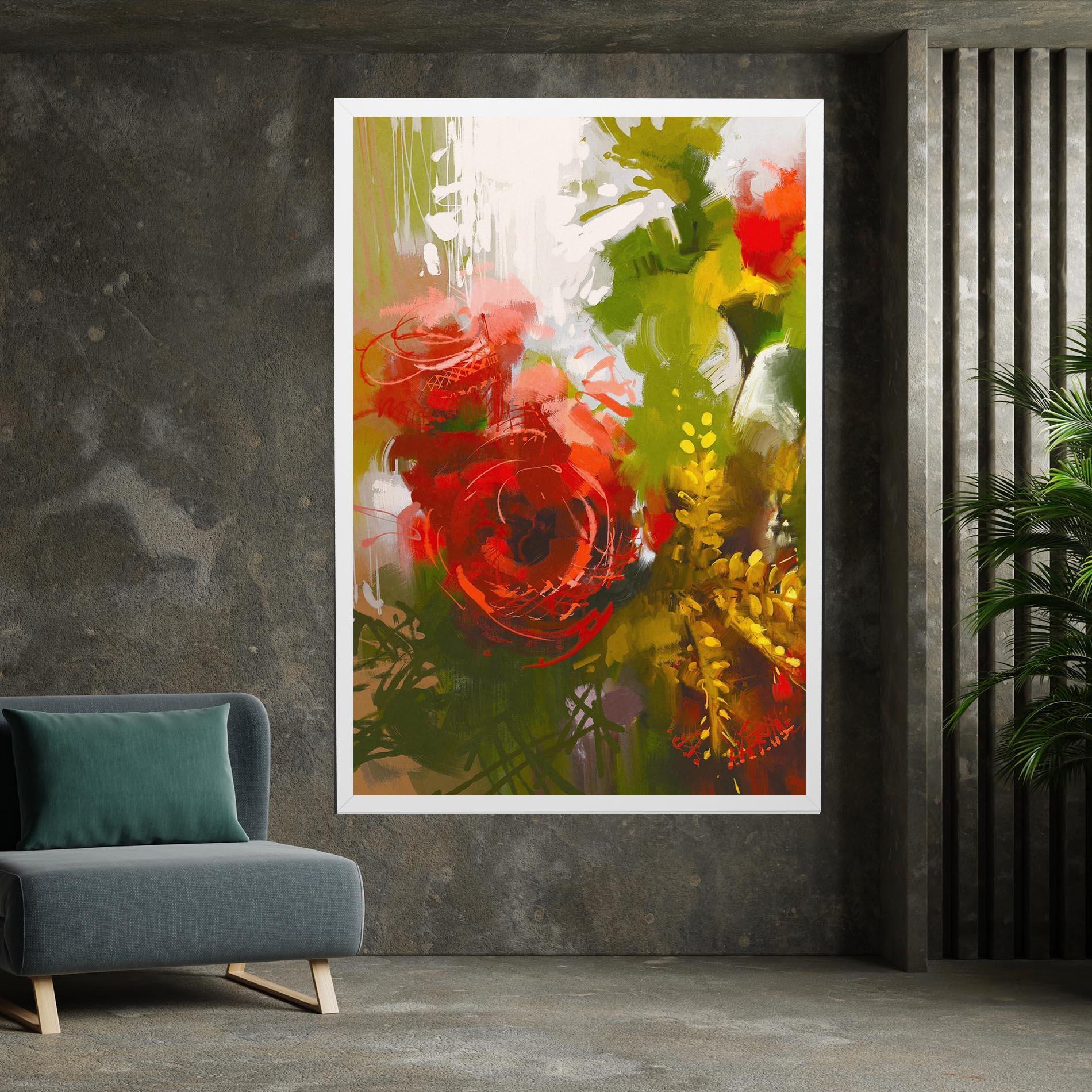 Vászonkép Red Rose Painting mockup 7