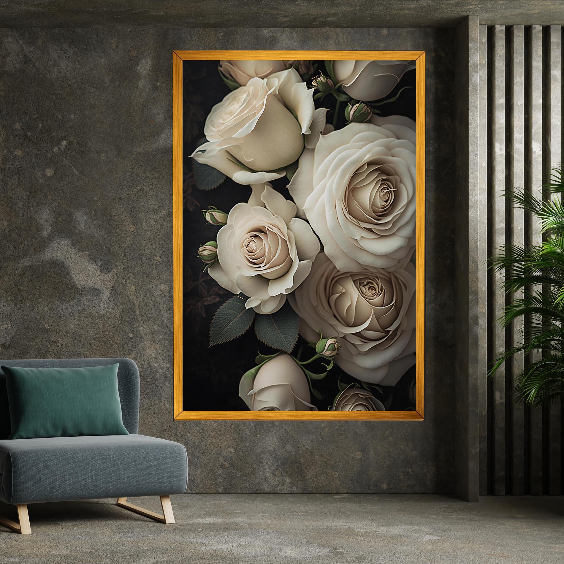 Vászonkép Cream Roses Close Up mockup 7
