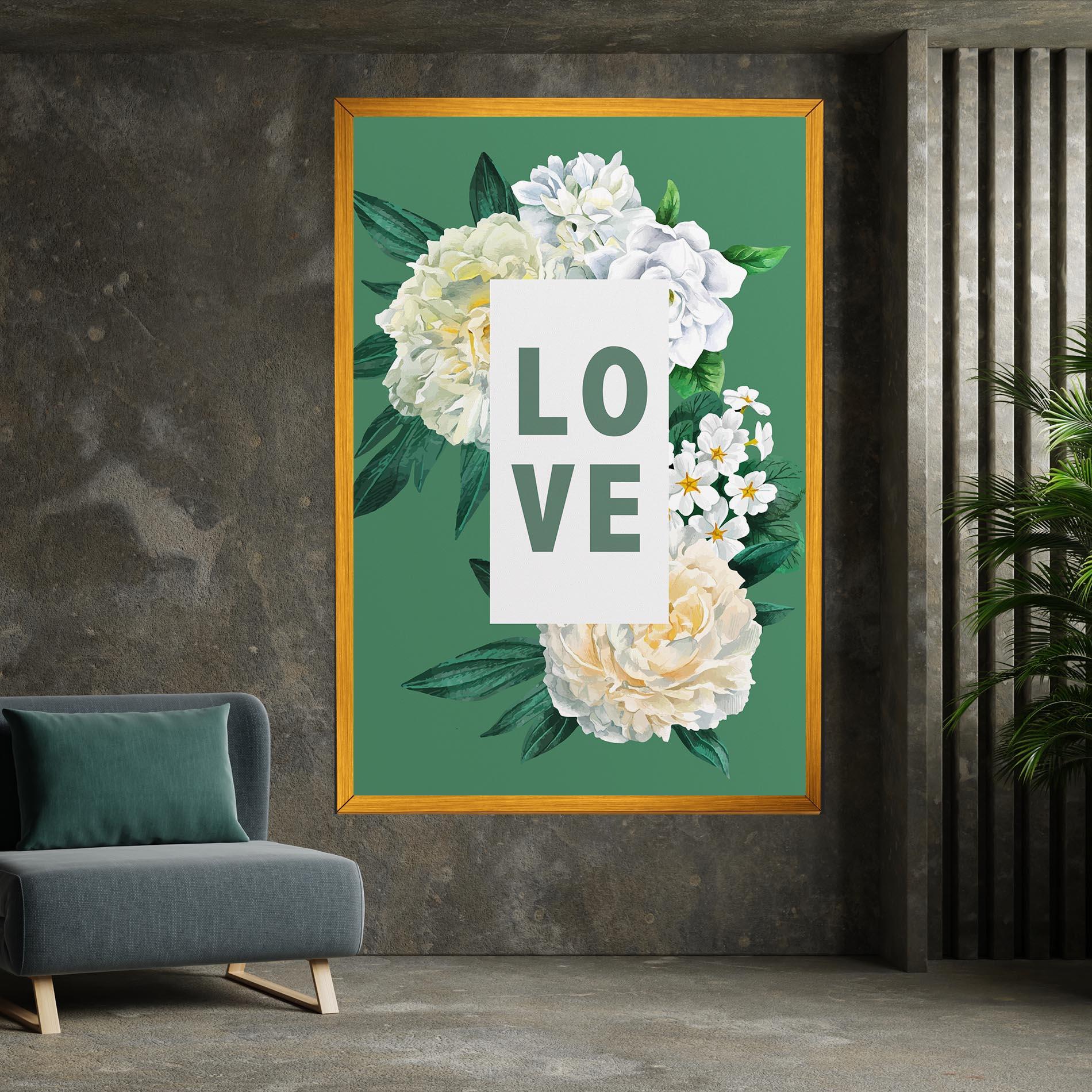 Vászonkép Love Green Rose mockup 7