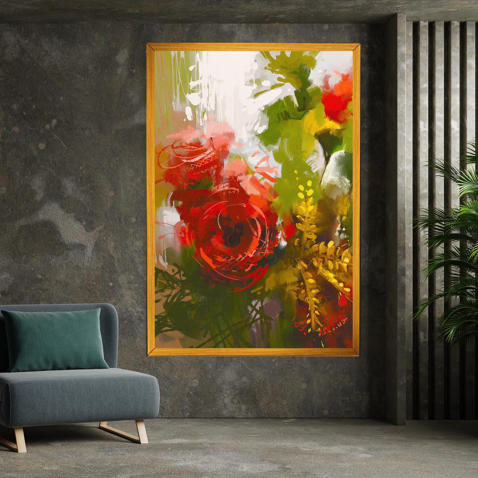 Vászonkép Red Rose Painting mockup 7
