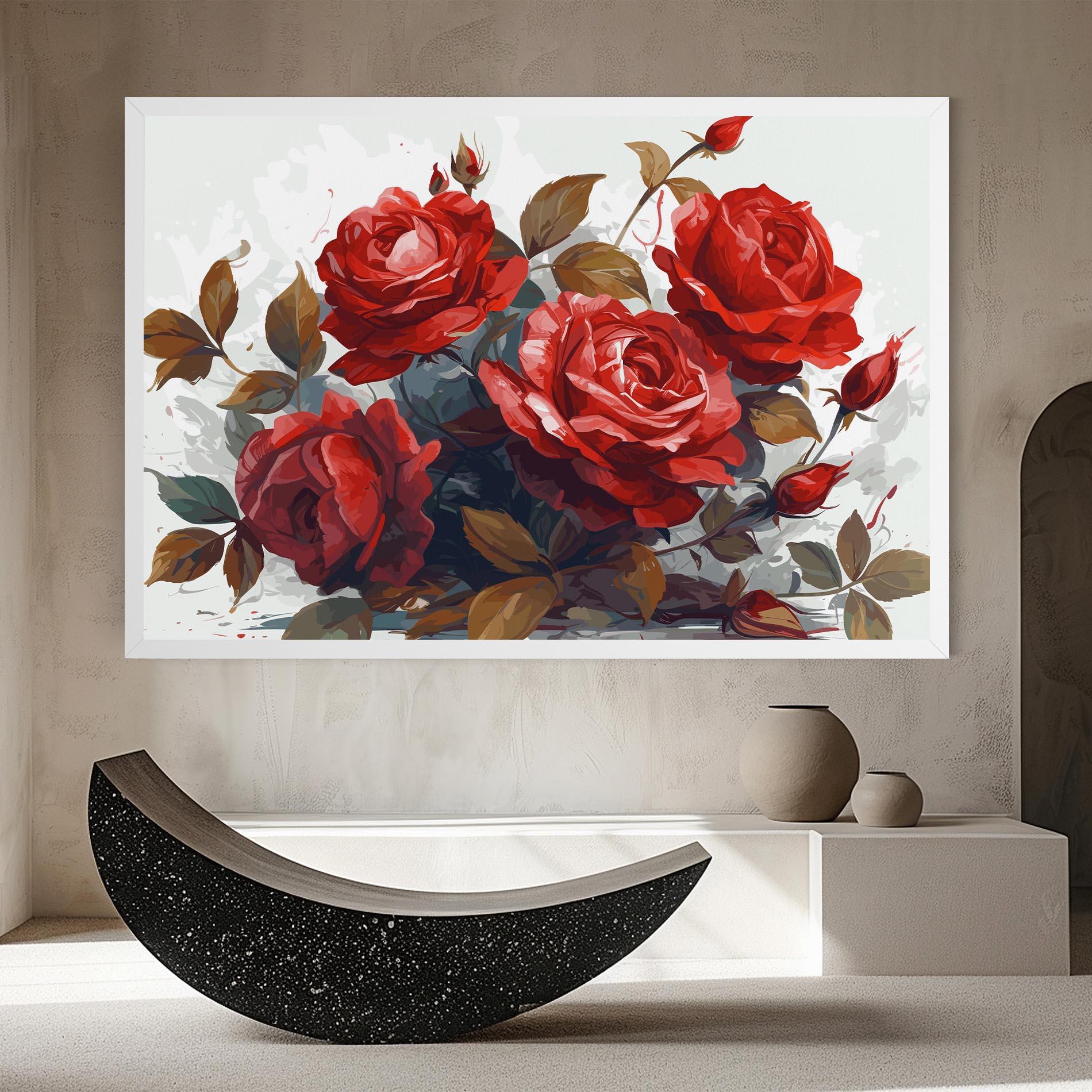 Vászonkép Beautiful Red Roses mockup 8