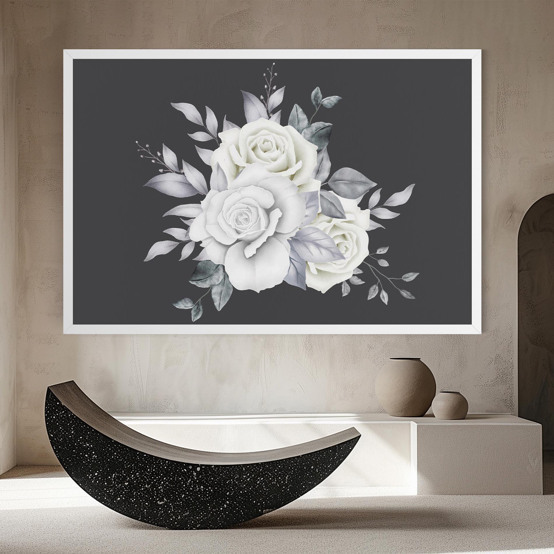 Vászonkép White Grey Rose mockup 8
