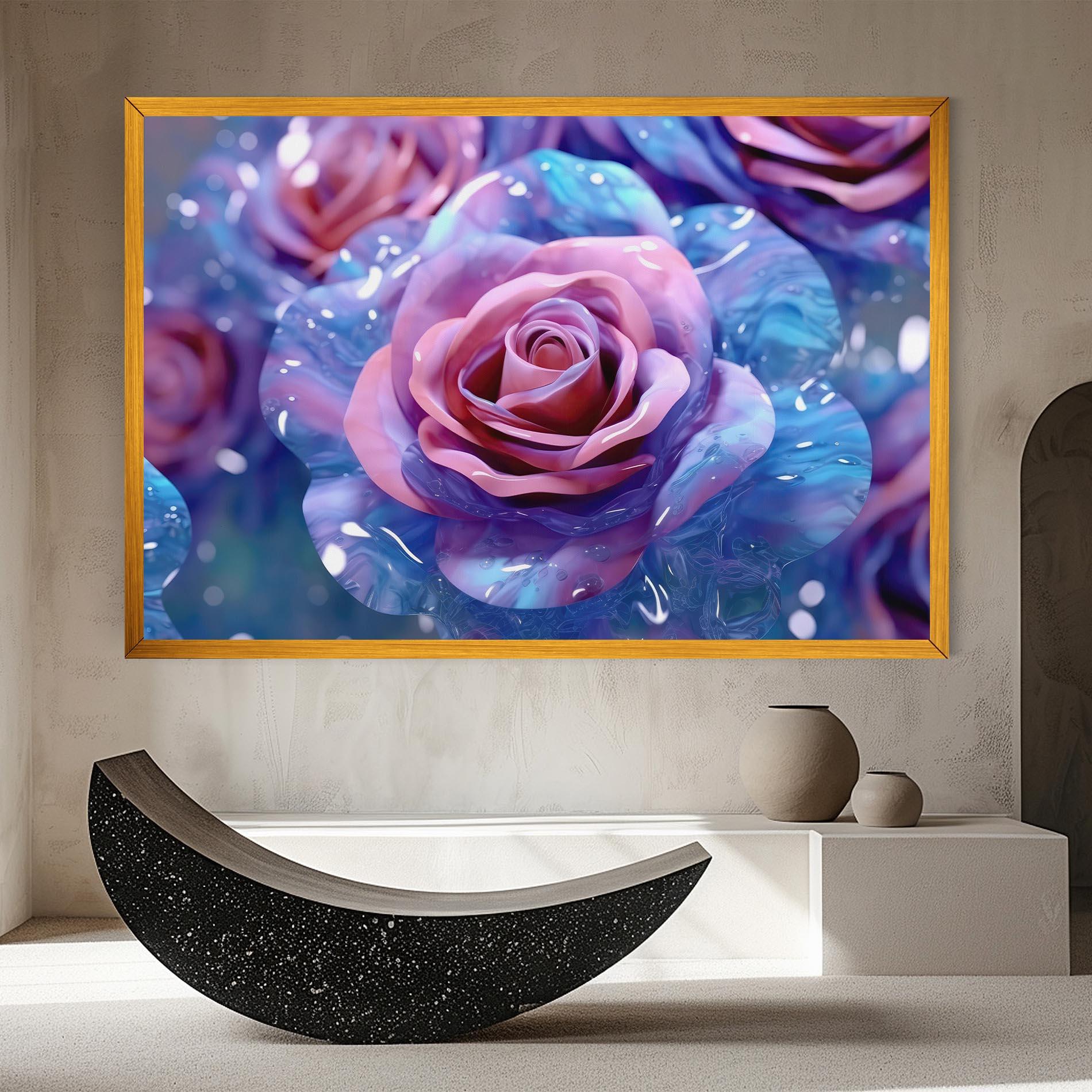 Vászonkép Beautiful Blue Pink Rose mockup 8