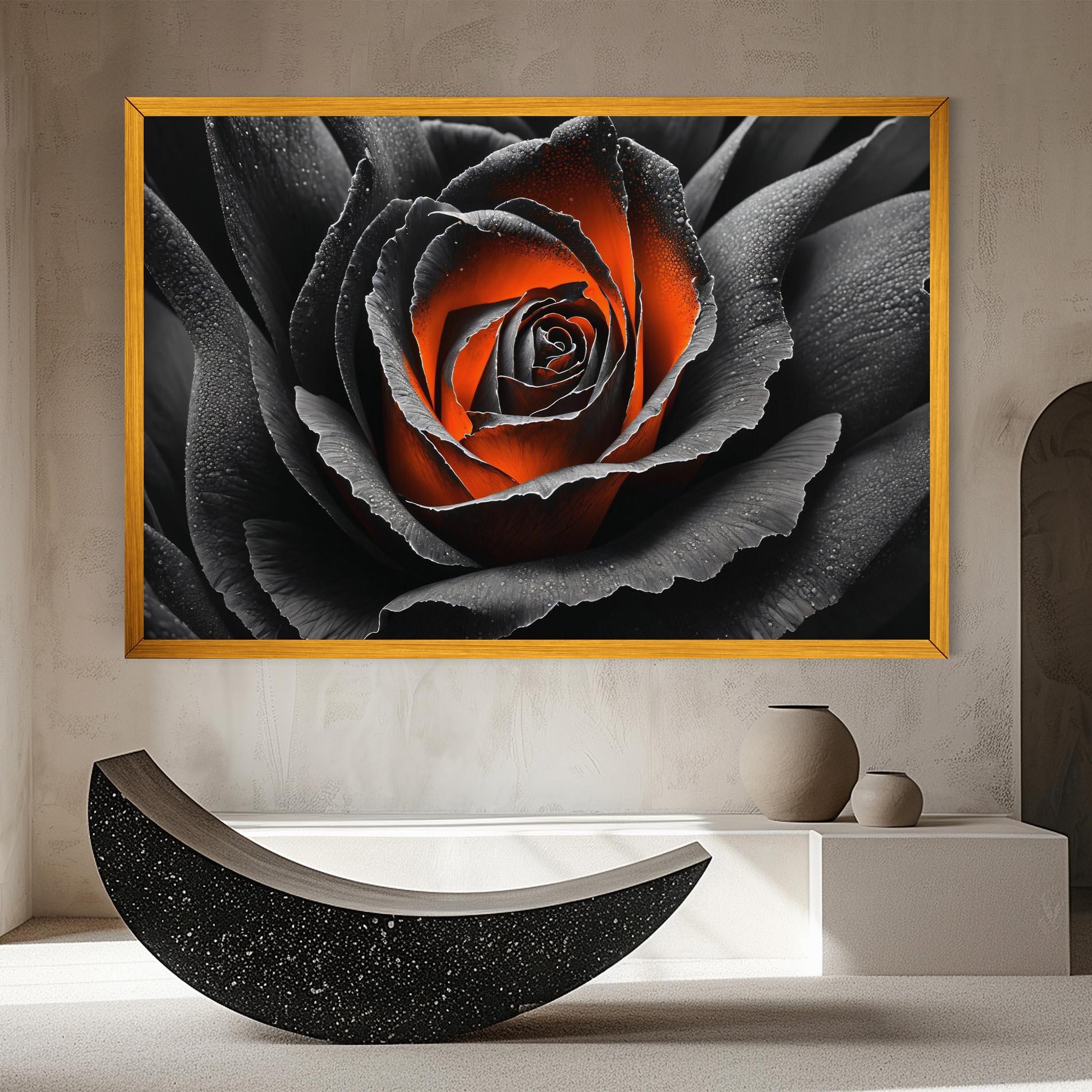Vászonkép Grey Orange Rose mockup 8