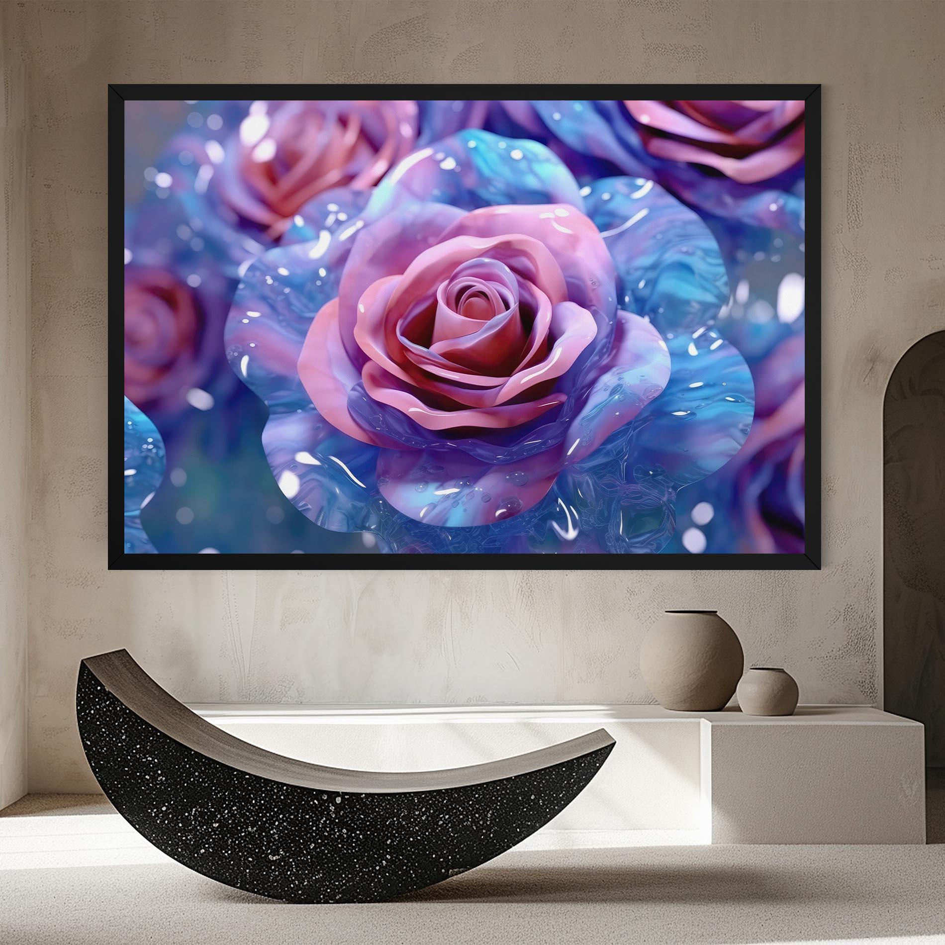 Vászonkép Beautiful Blue Pink Rose mockup 8