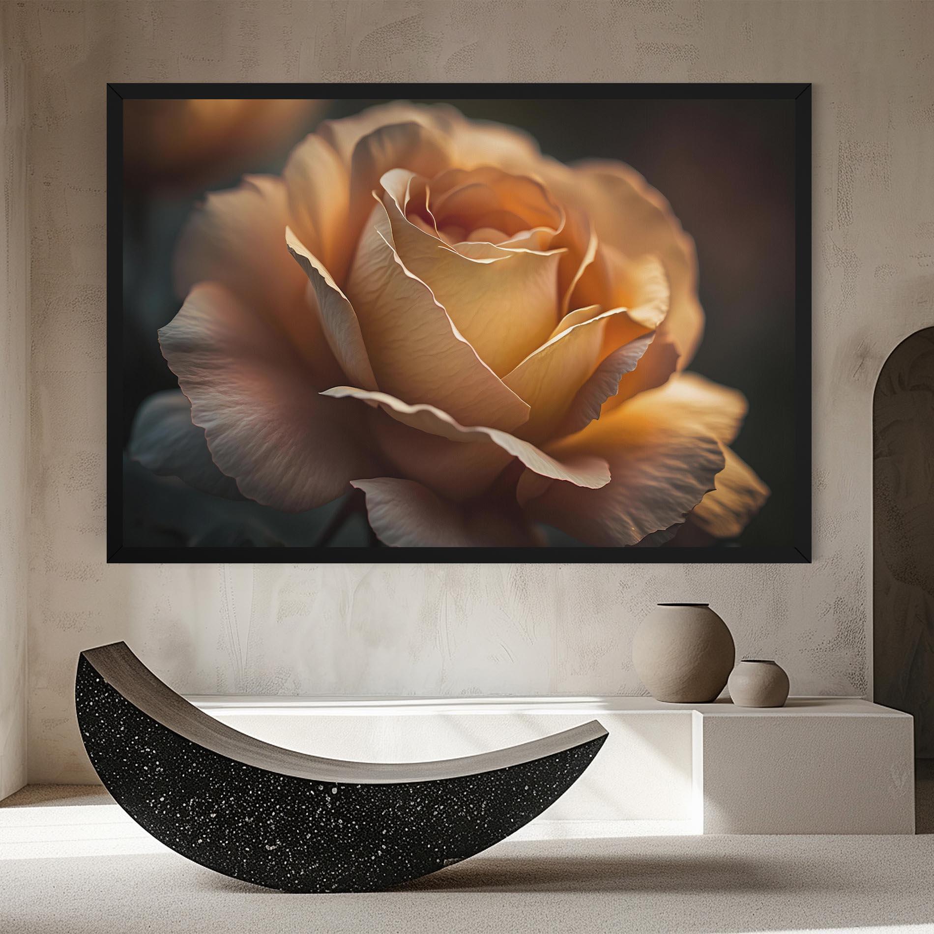 Vászonkép Light Orange Rose Close Up mockup 8