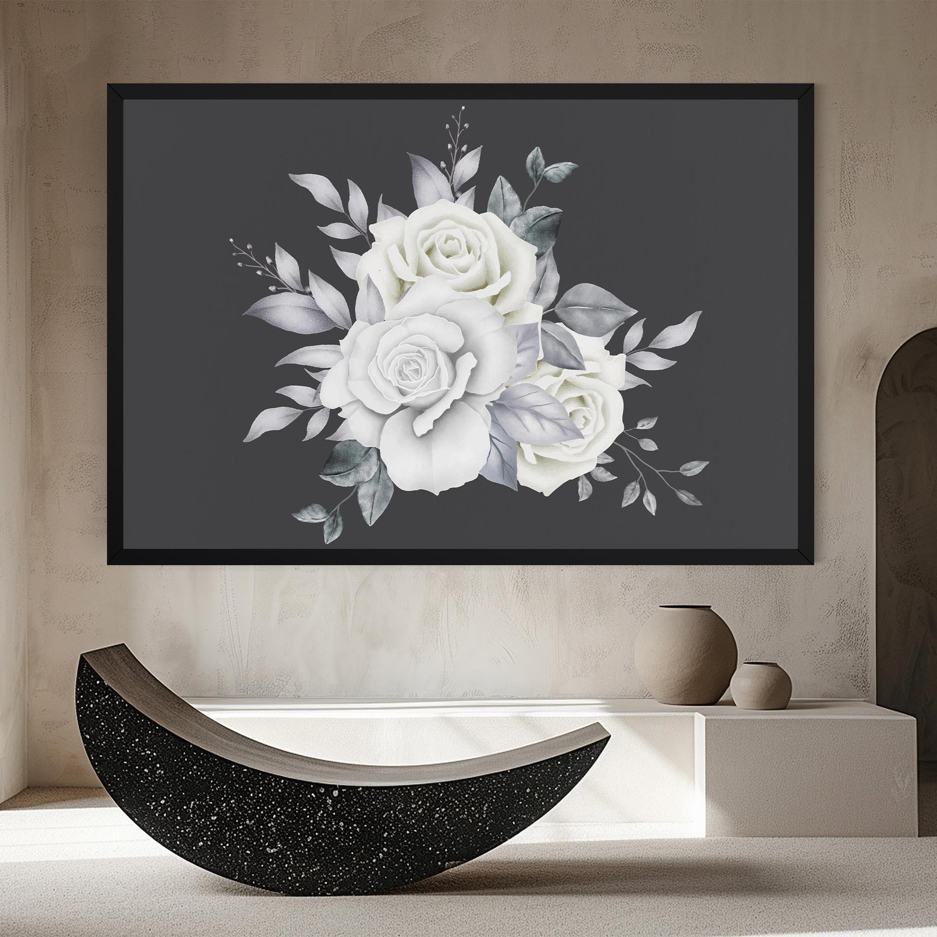 Vászonkép White Grey Rose mockup 8