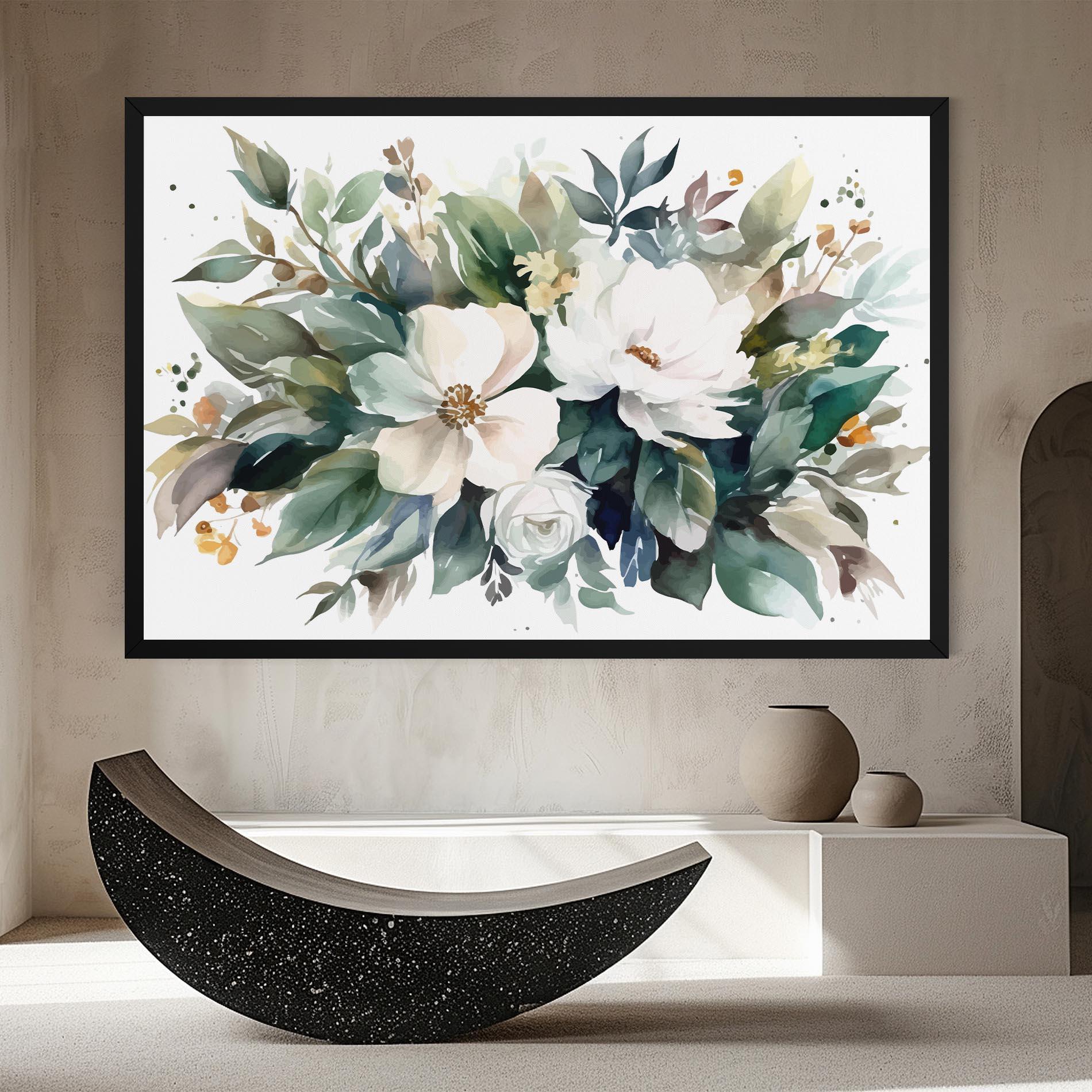 Vászonkép White Rose Paint mockup 8