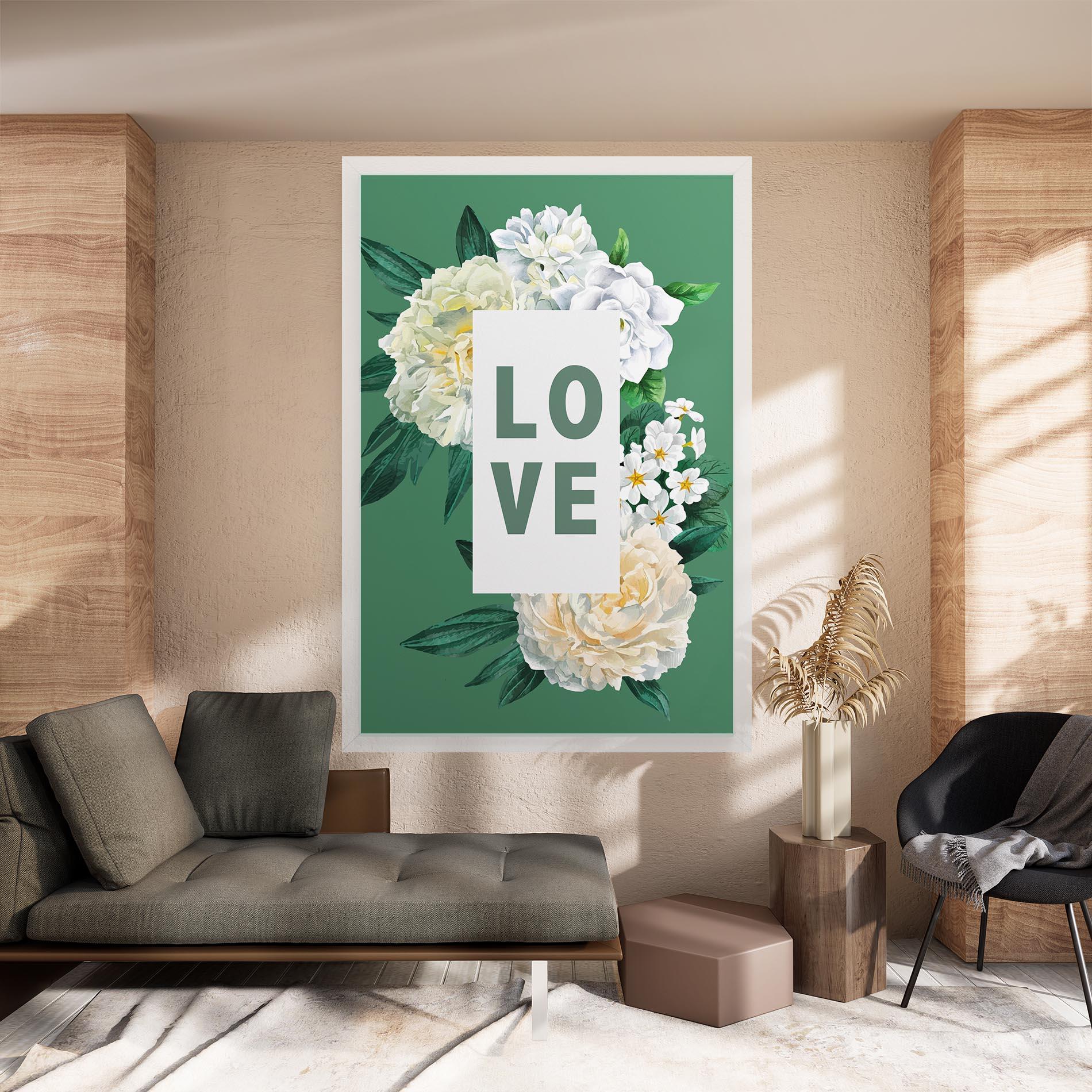 Vászonkép Love Green Rose mockup 8