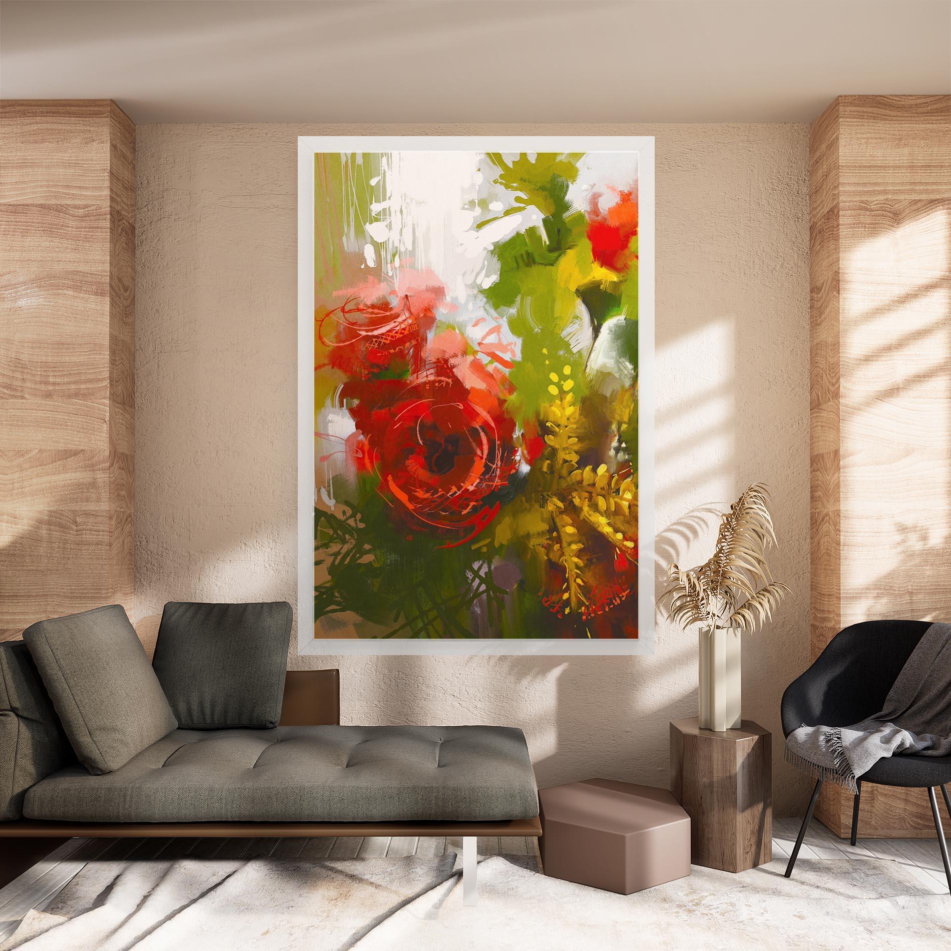 Vászonkép Red Rose Painting mockup 8