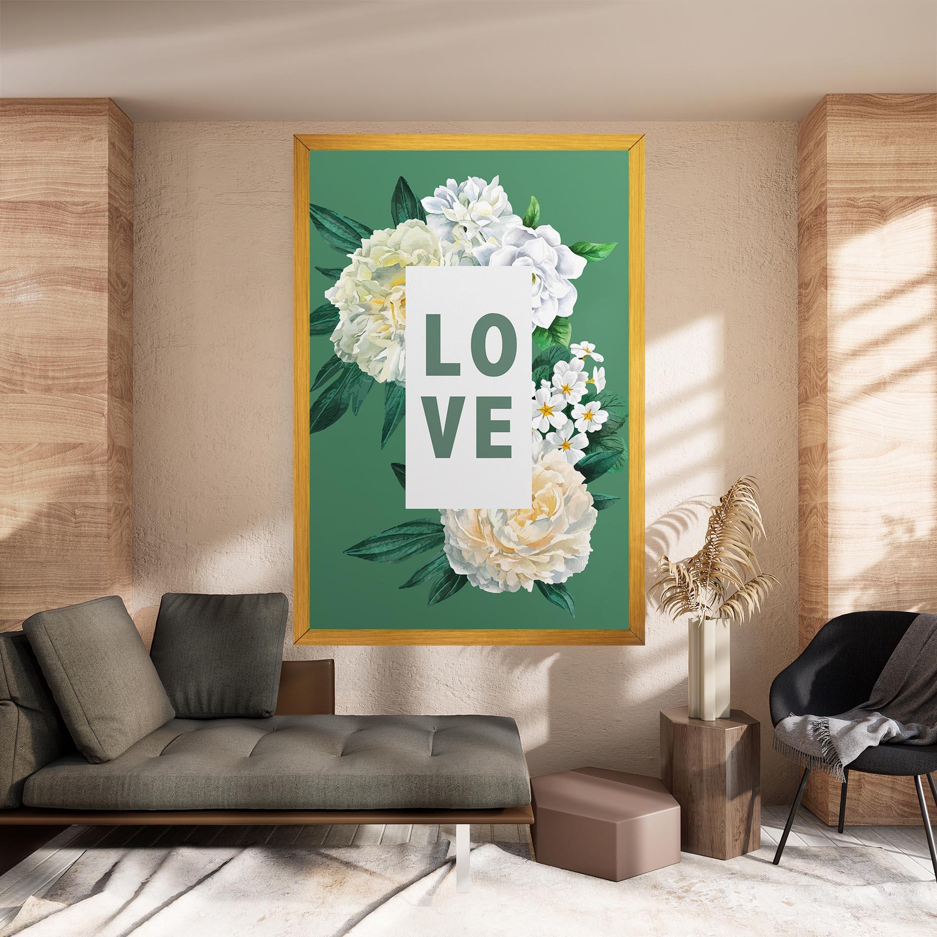 Vászonkép Love Green Rose mockup 8