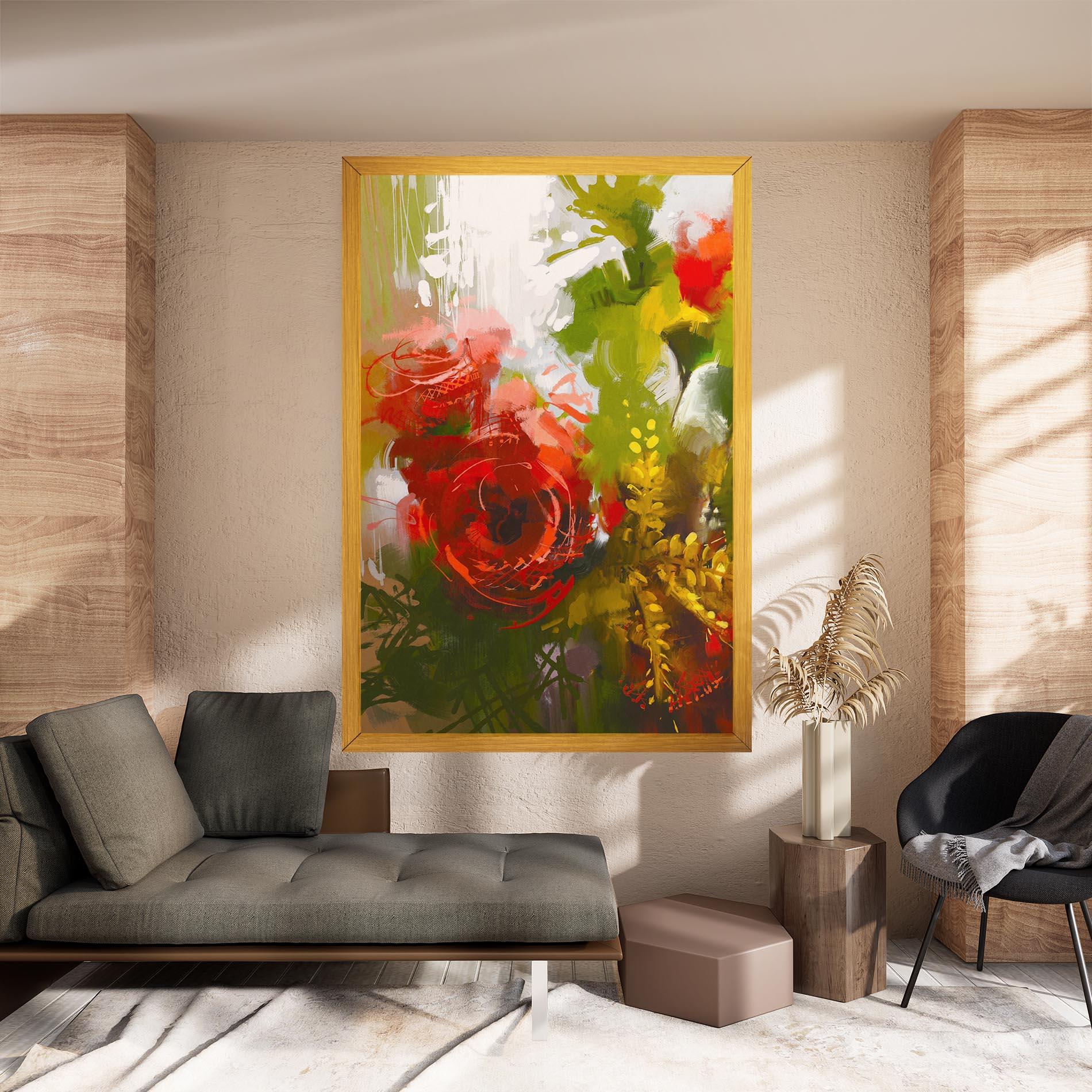Vászonkép Red Rose Painting mockup 8