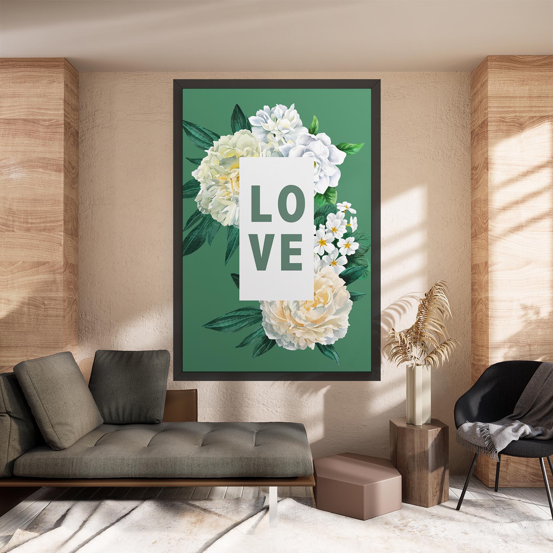 Vászonkép Love Green Rose mockup 8