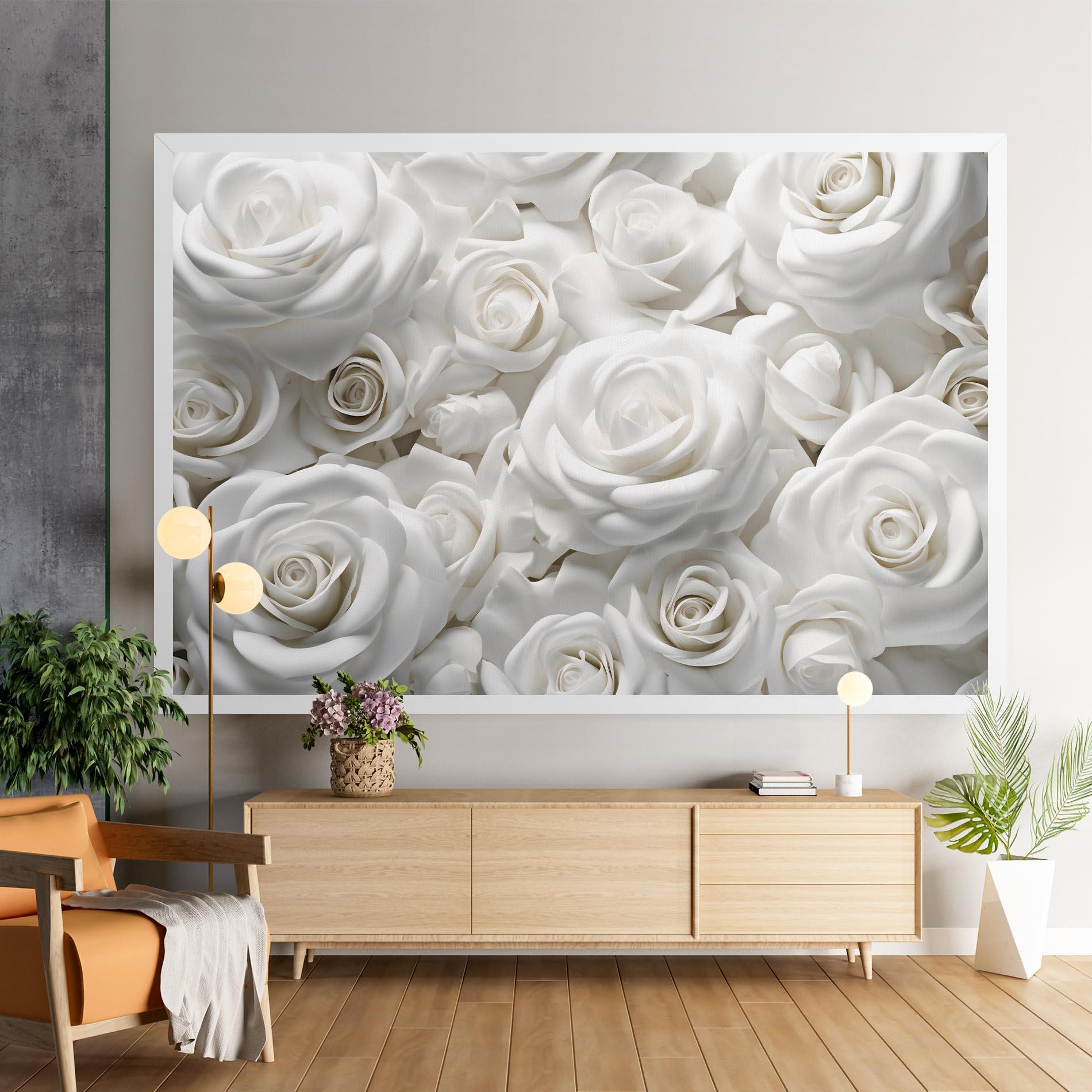 Vászonkép 3d White Roses mockup 9