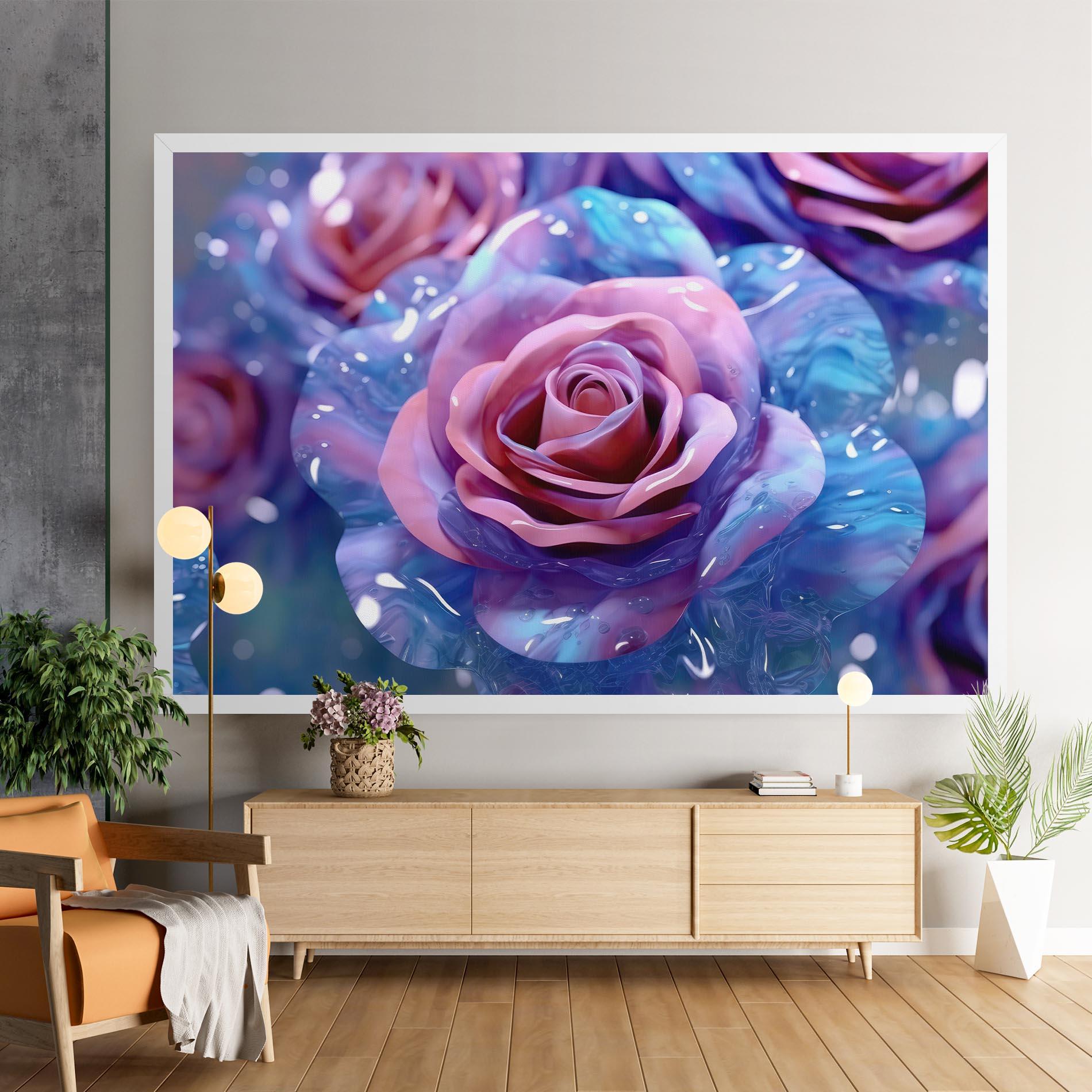 Vászonkép Beautiful Blue Pink Rose mockup 9