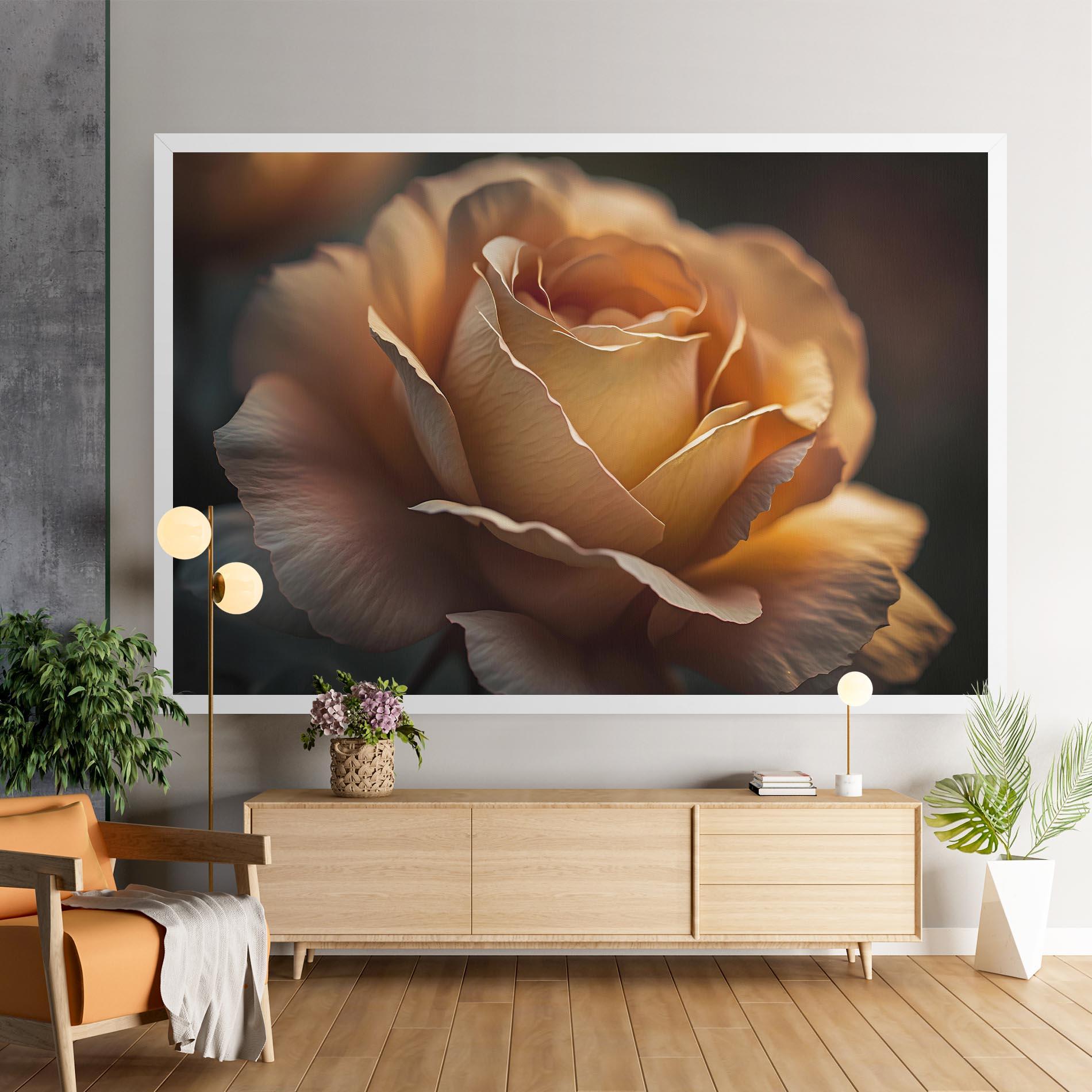 Vászonkép Light Orange Rose Close Up mockup 9
