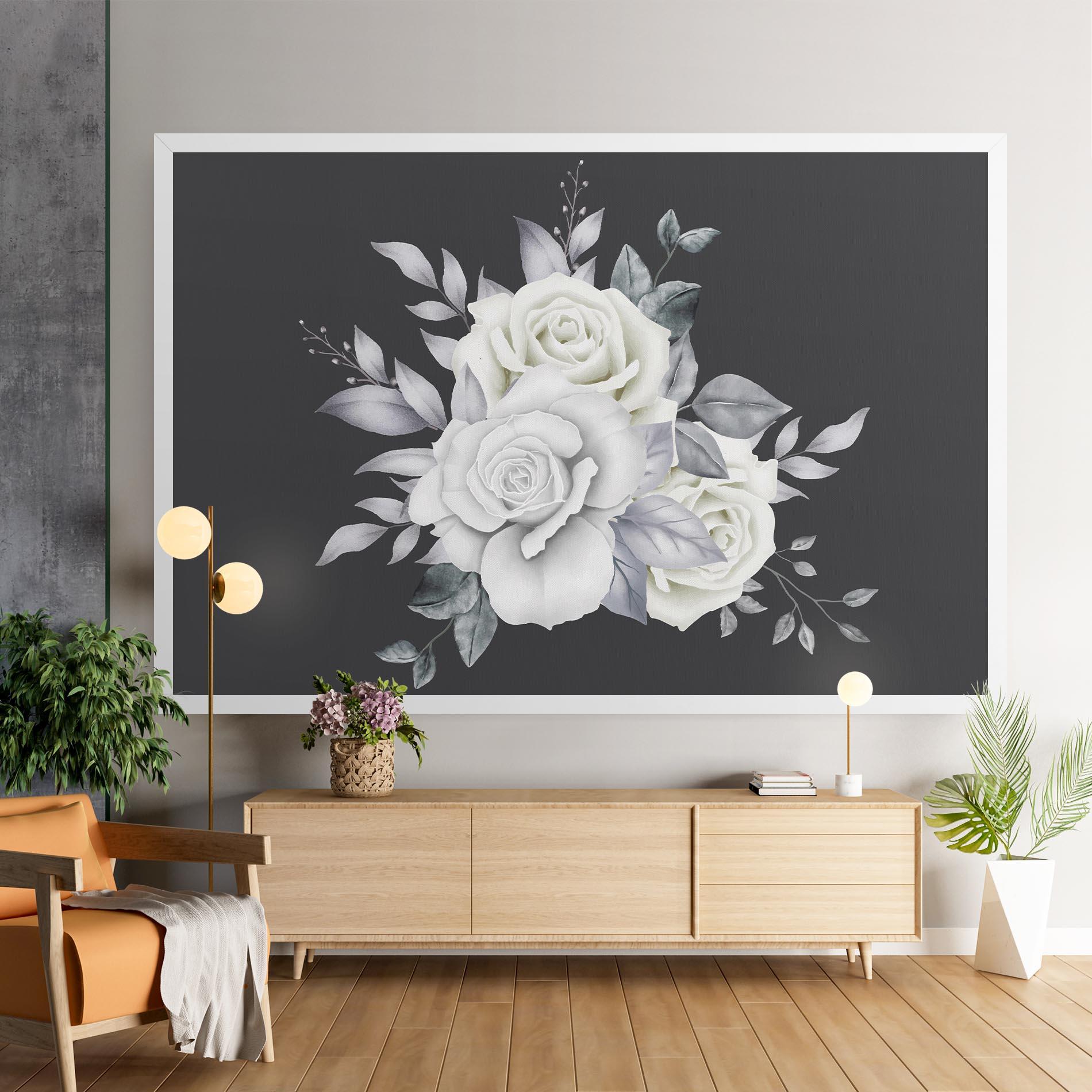 Vászonkép White Grey Rose mockup 9