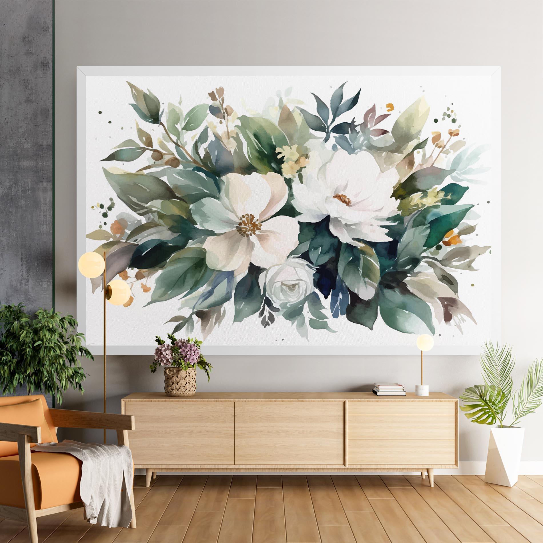 Vászonkép White Rose Paint mockup 9