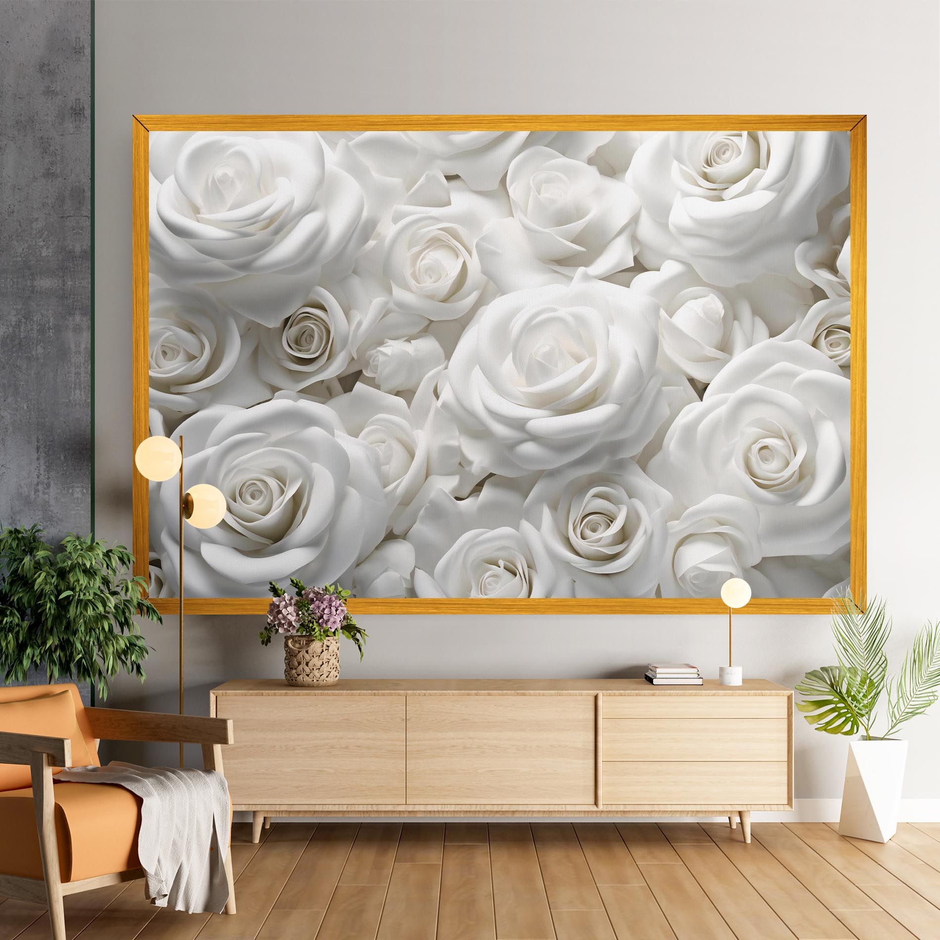 3d White Roses mockup 9
