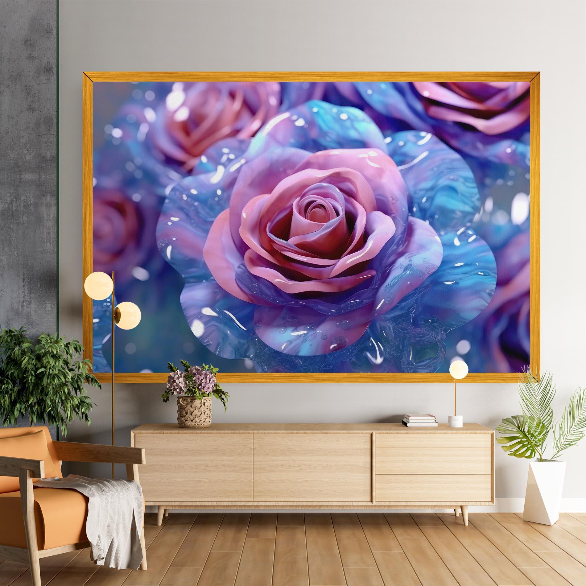 Vászonkép Beautiful Blue Pink Rose mockup 9