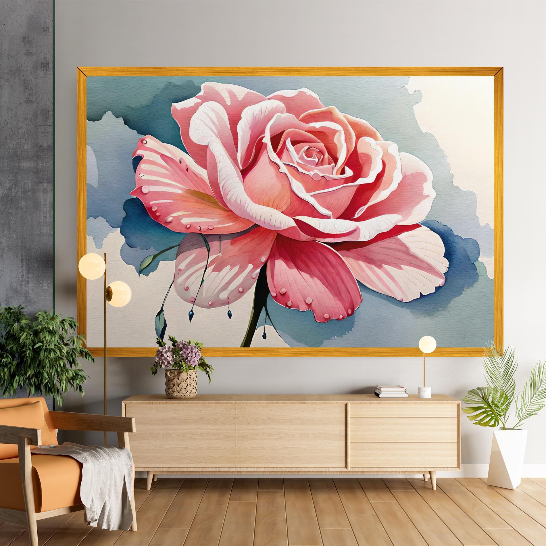 Vászonkép Bih Pink Rose mockup 9