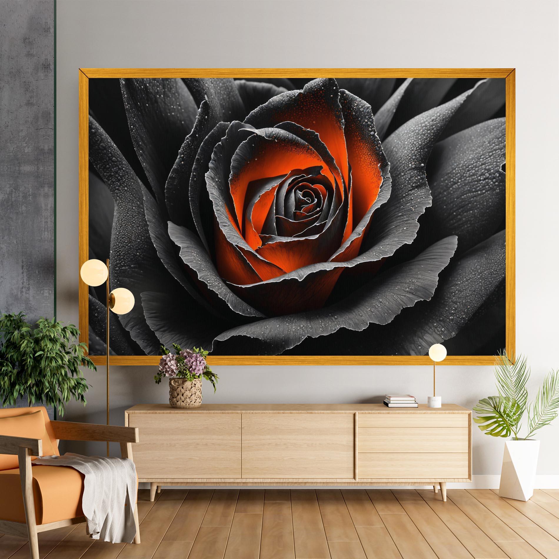 Vászonkép Grey Orange Rose mockup 9
