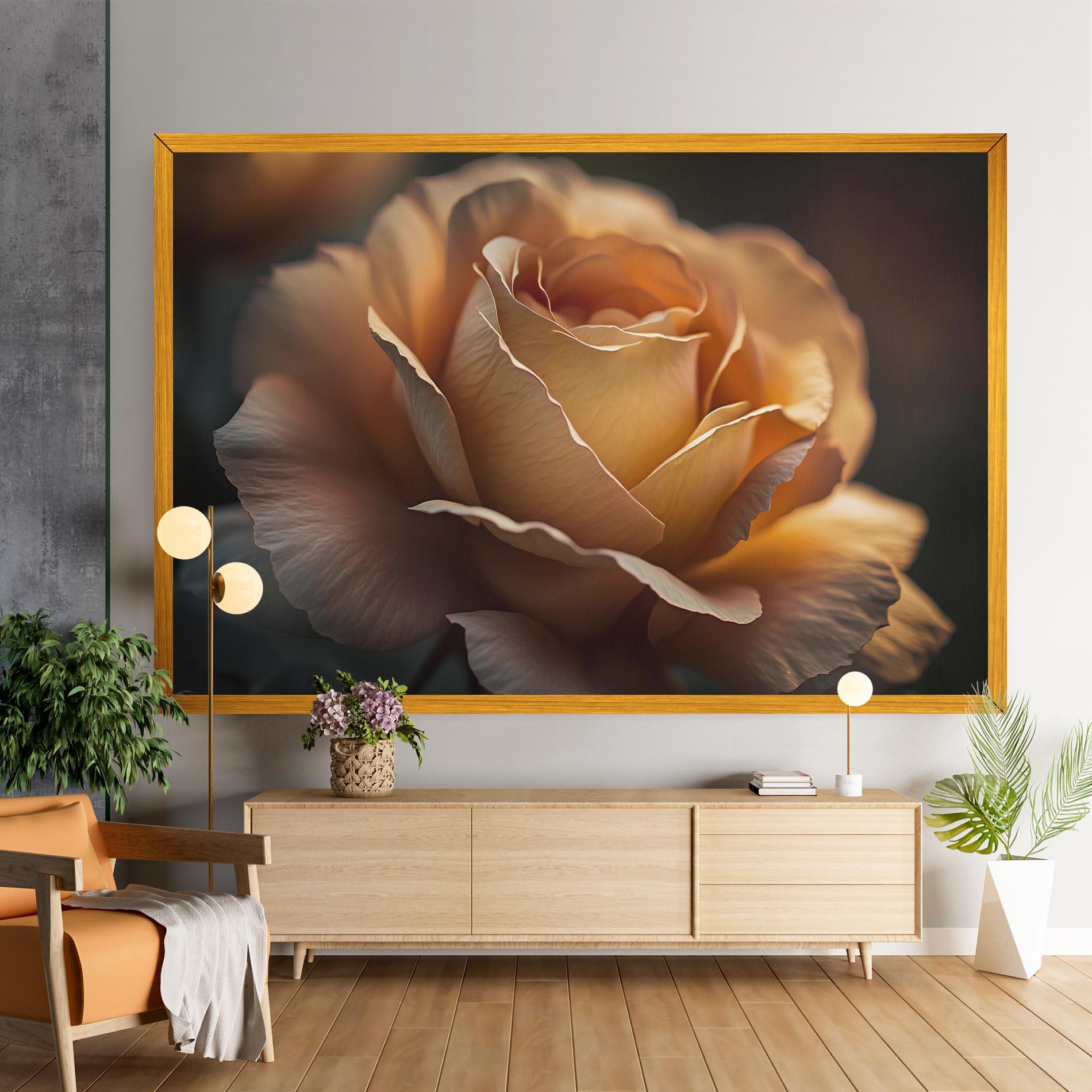 Vászonkép Light Orange Rose Close Up mockup 9