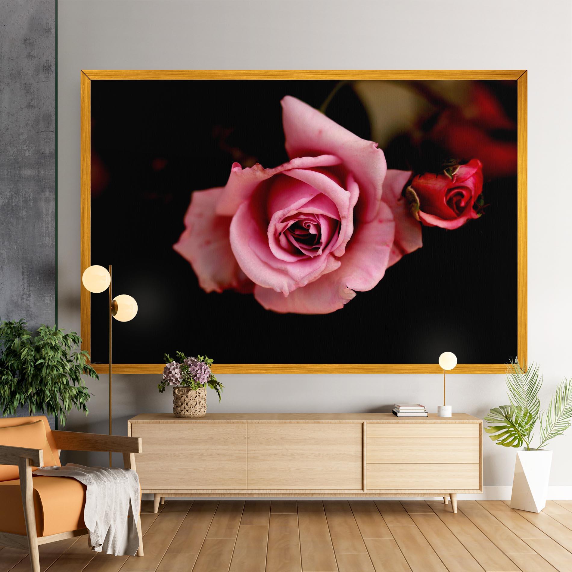 Vászonkép Opened Pink Rose mockup 9