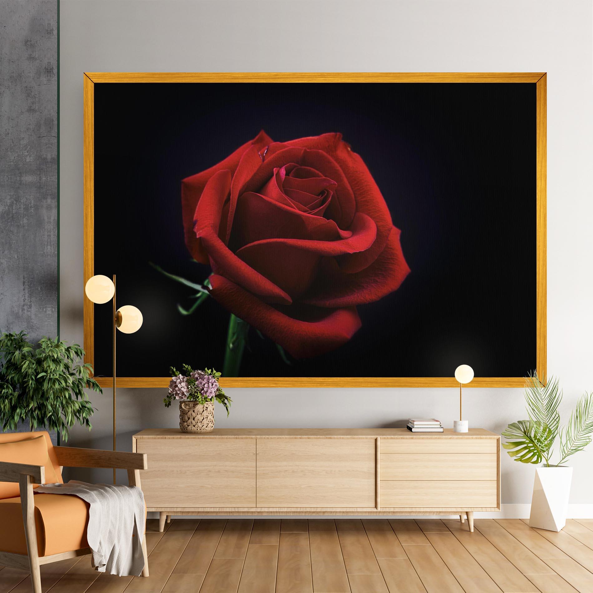 Vászonkép Red Rose Close Up mockup 9