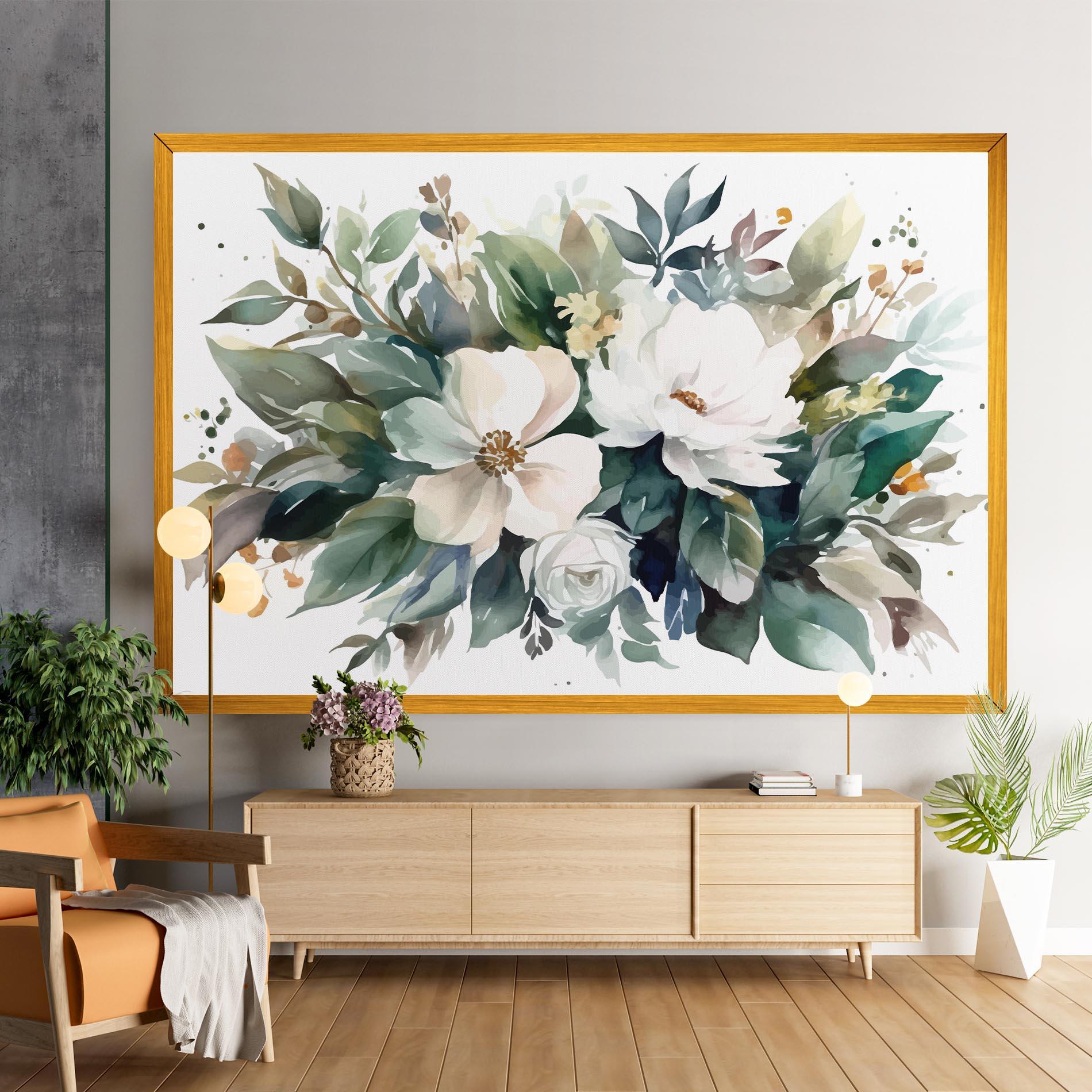Vászonkép White Rose Paint mockup 9