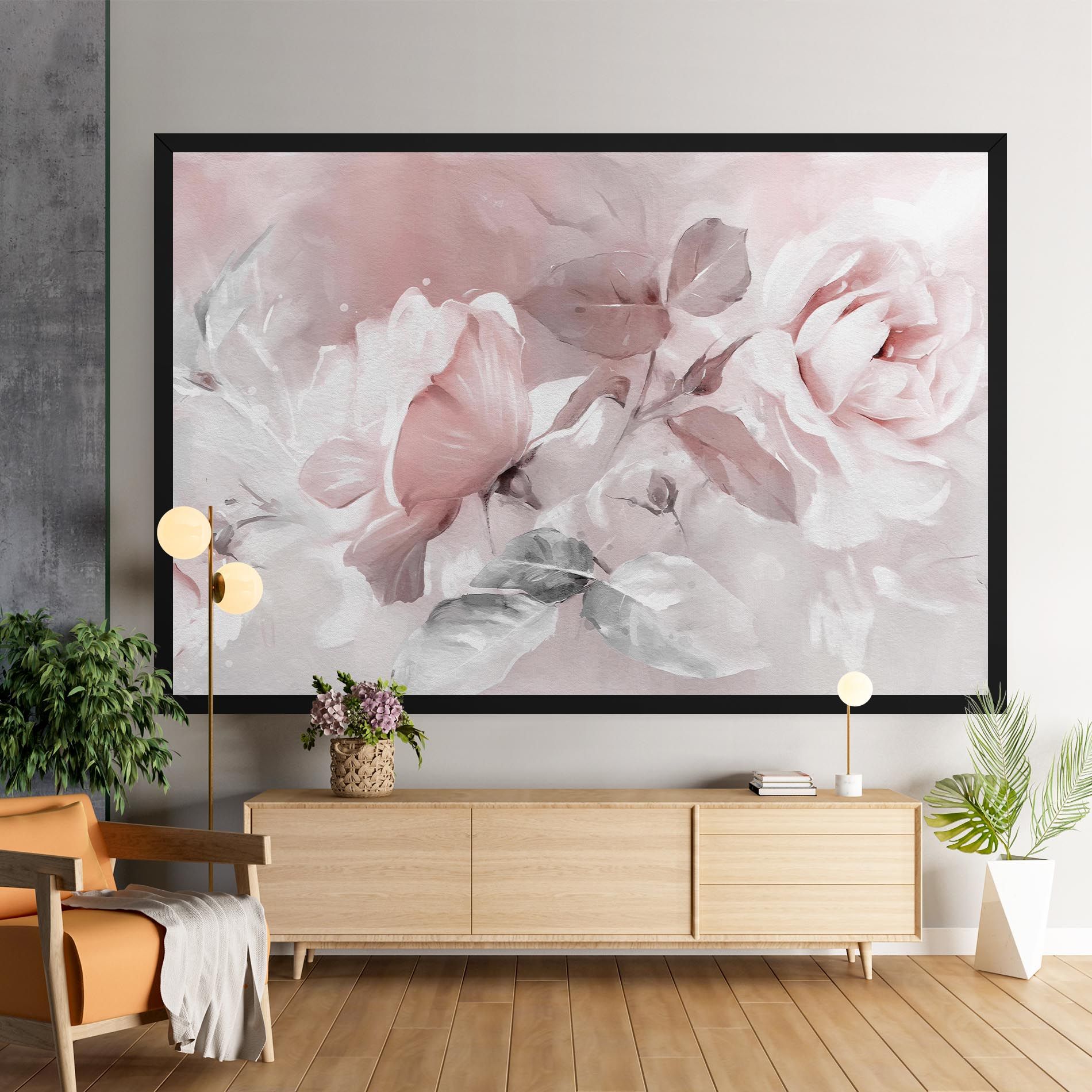 Abstract Pink Flowers mockup 9