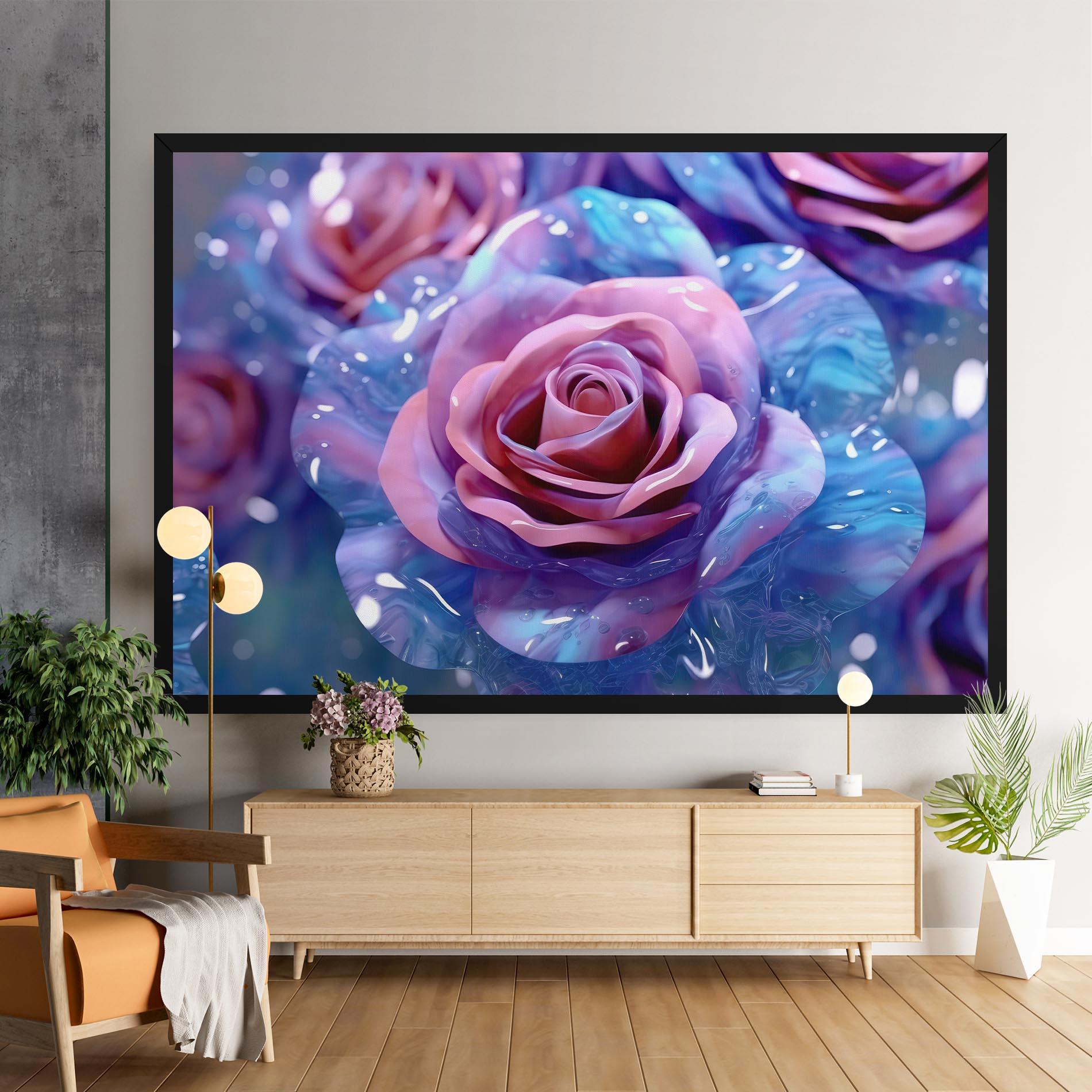 Vászonkép Beautiful Blue Pink Rose mockup 9