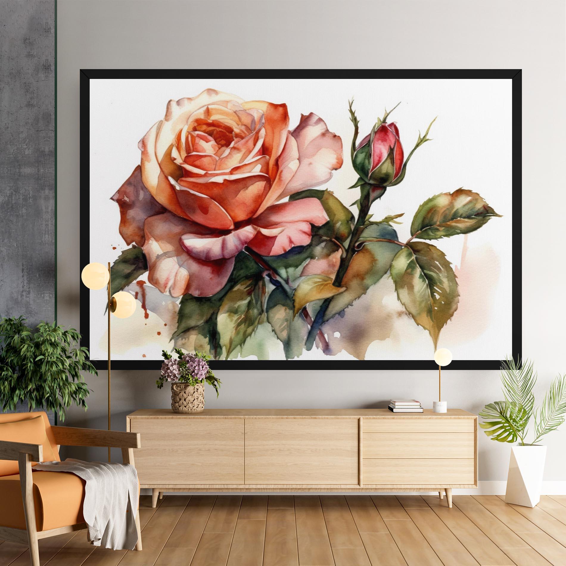 Vászonkép Big Rose Painted mockup 9