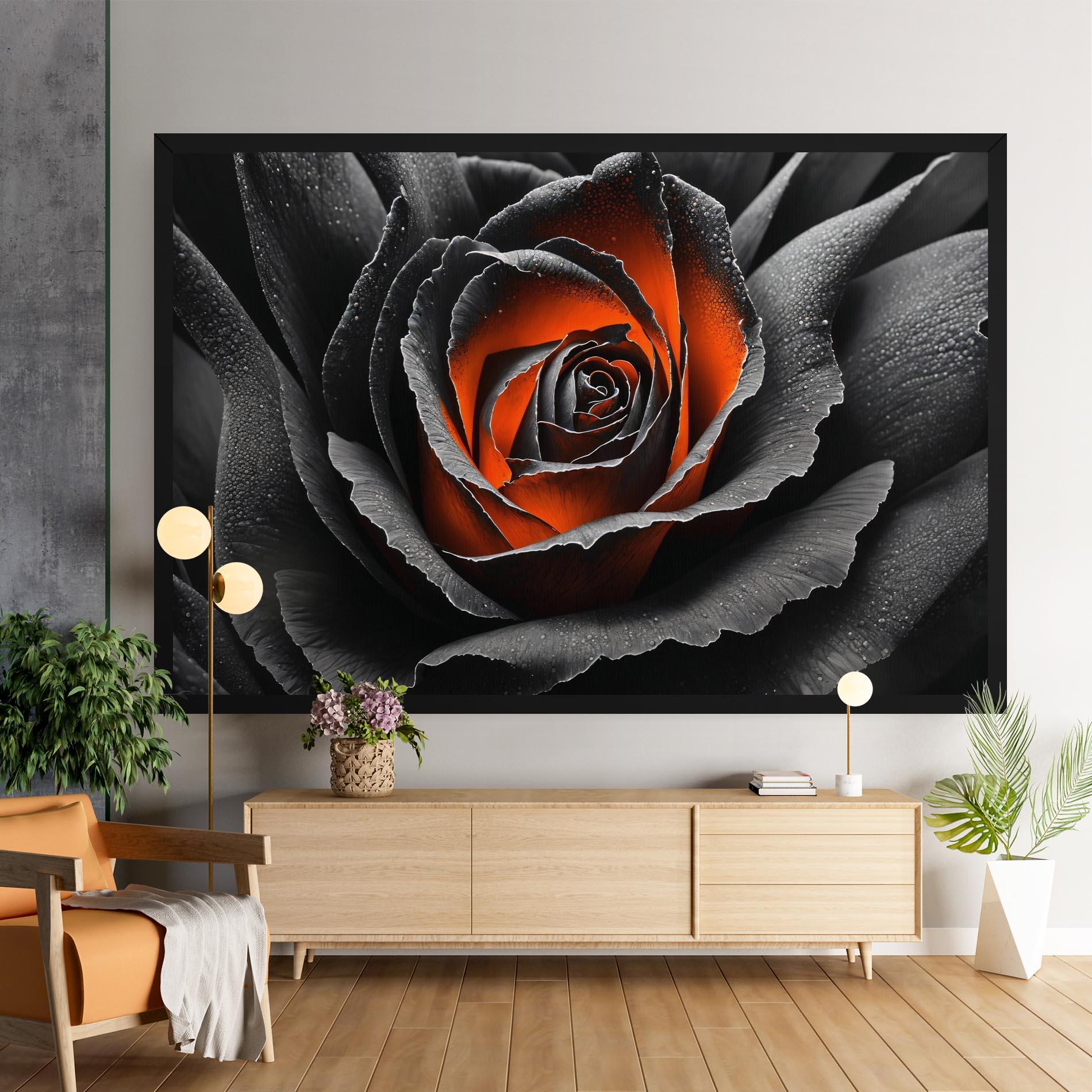 Vászonkép Grey Orange Rose mockup 9