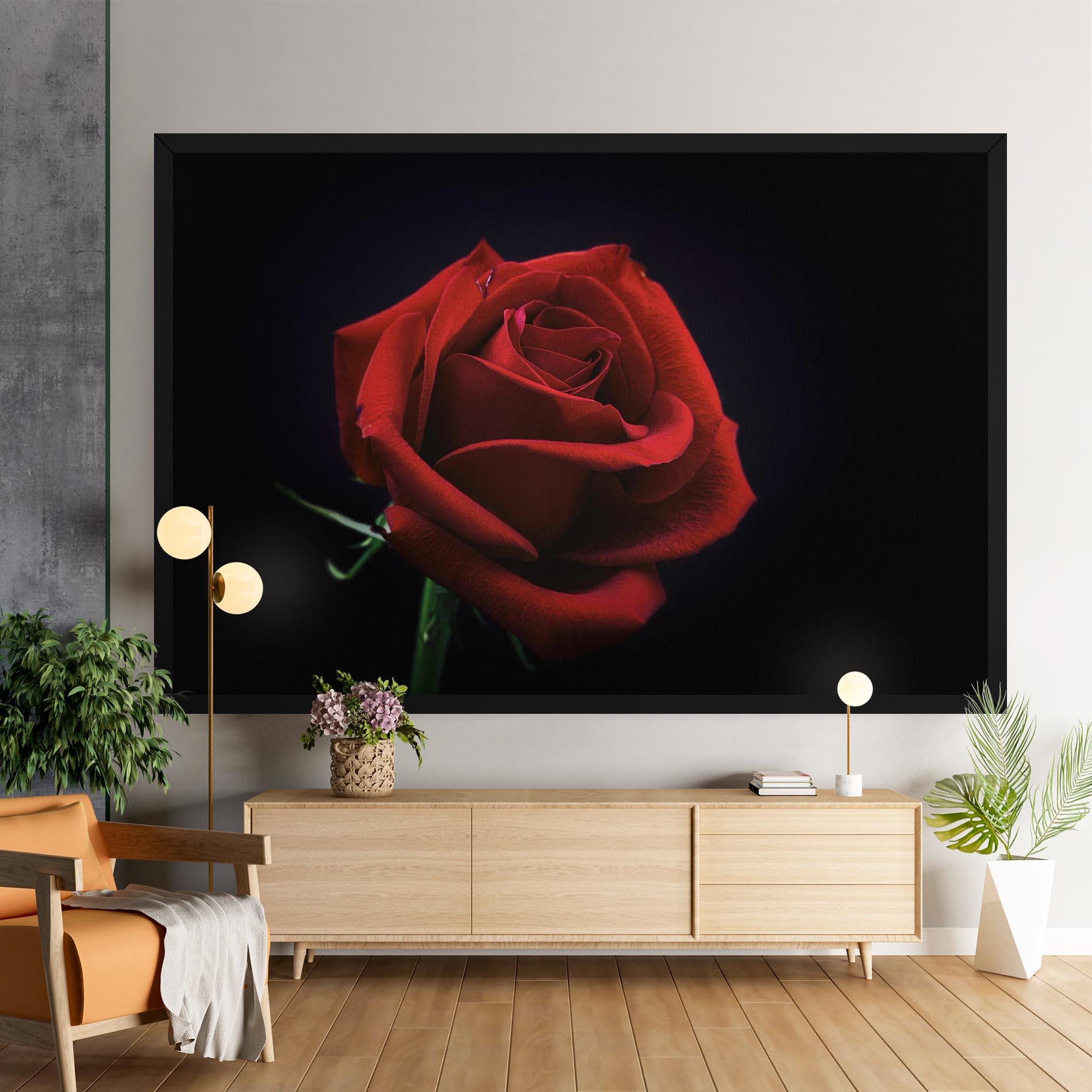 Vászonkép Red Rose Close Up mockup 9