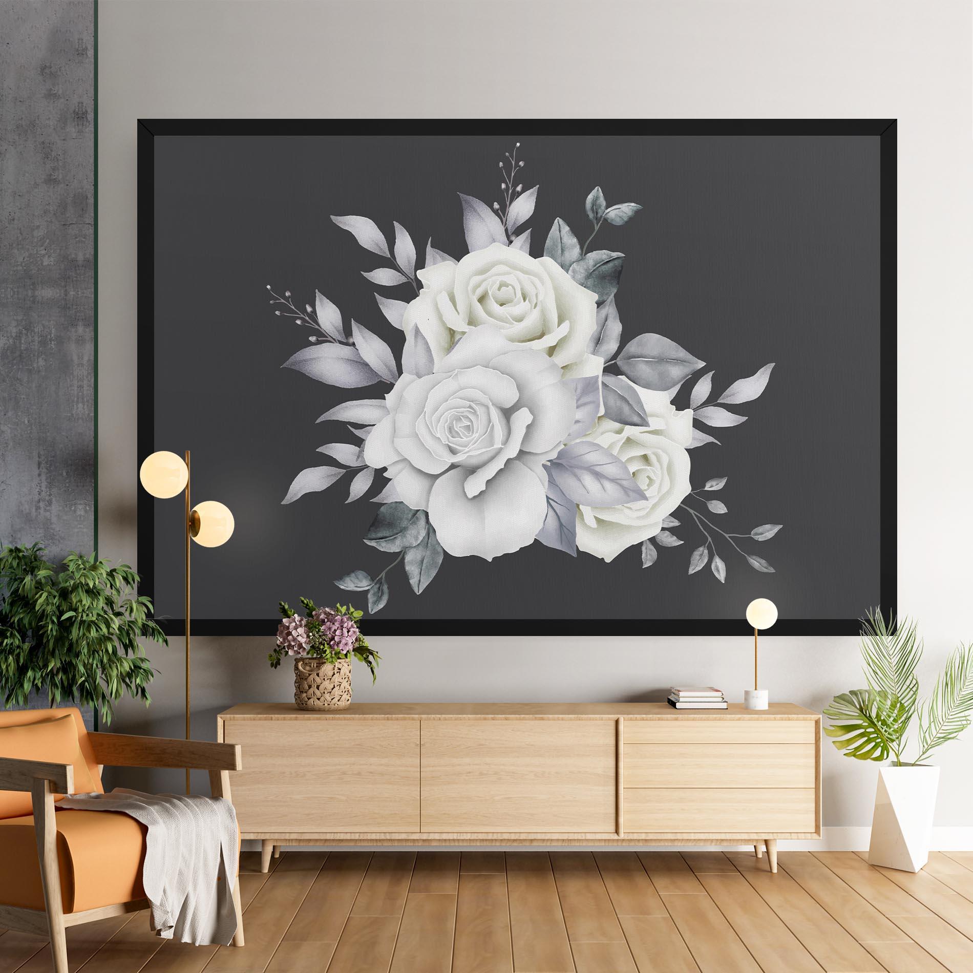 Vászonkép White Grey Rose mockup 9