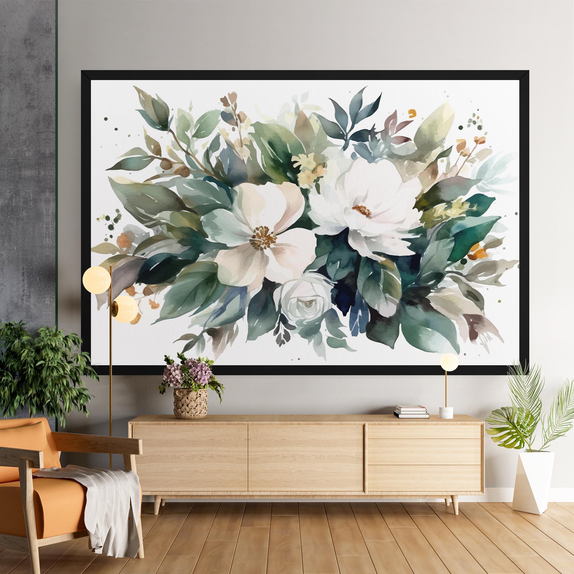 Vászonkép White Rose Paint mockup 9