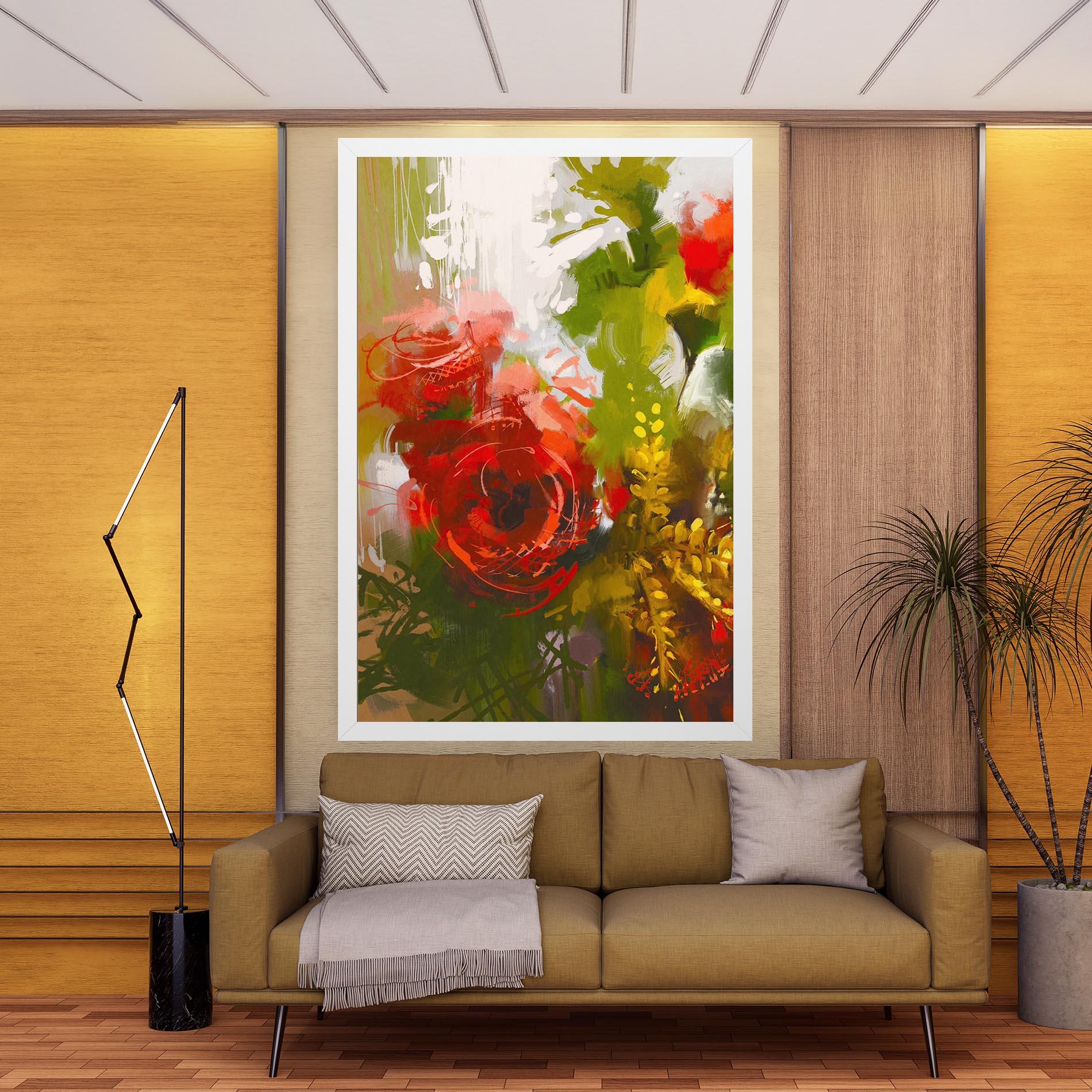 Vászonkép Red Rose Painting mockup 9