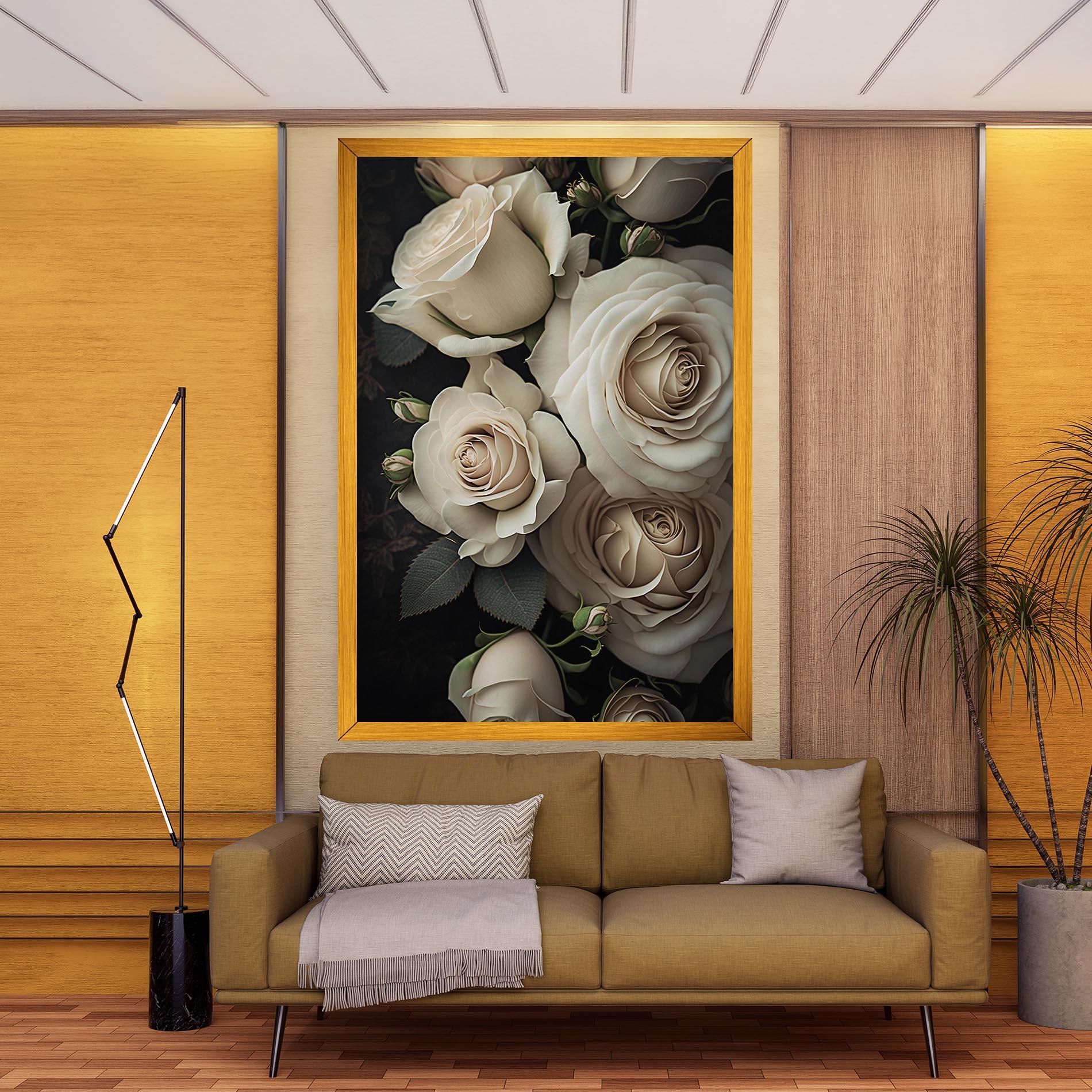 Vászonkép Cream Roses Close Up mockup 9