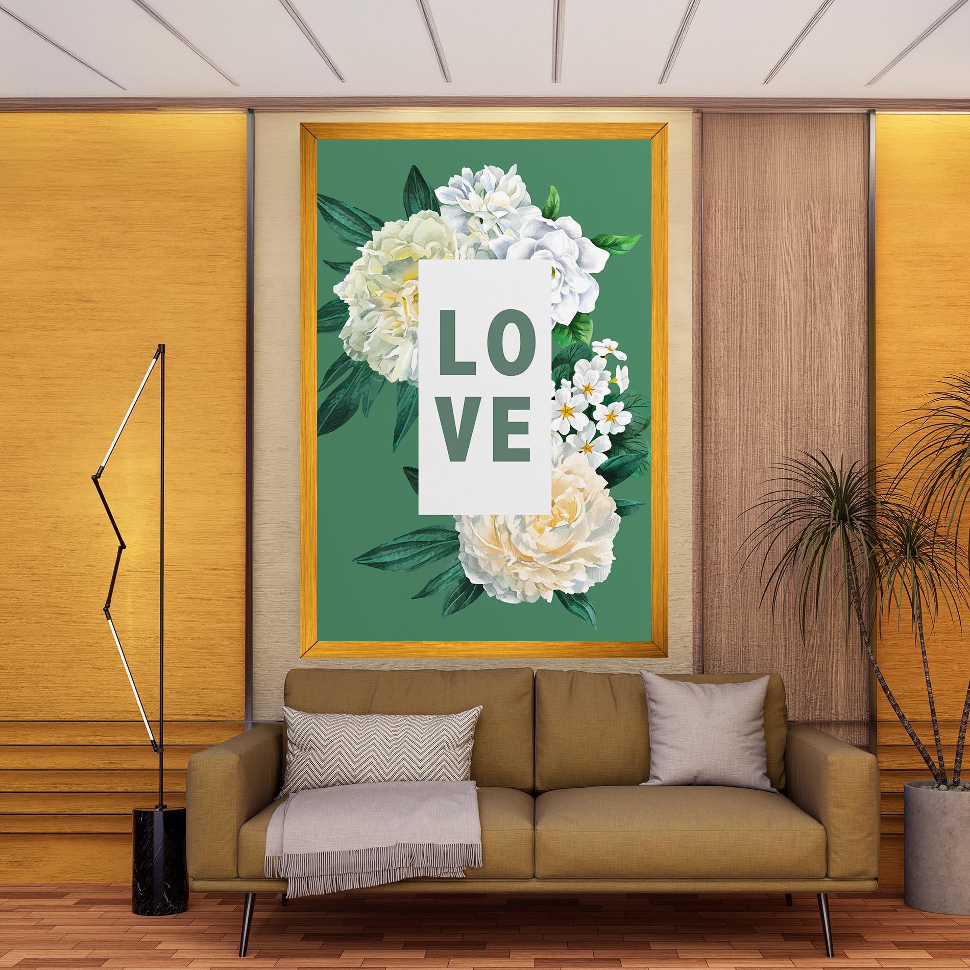 Vászonkép Love Green Rose mockup 9