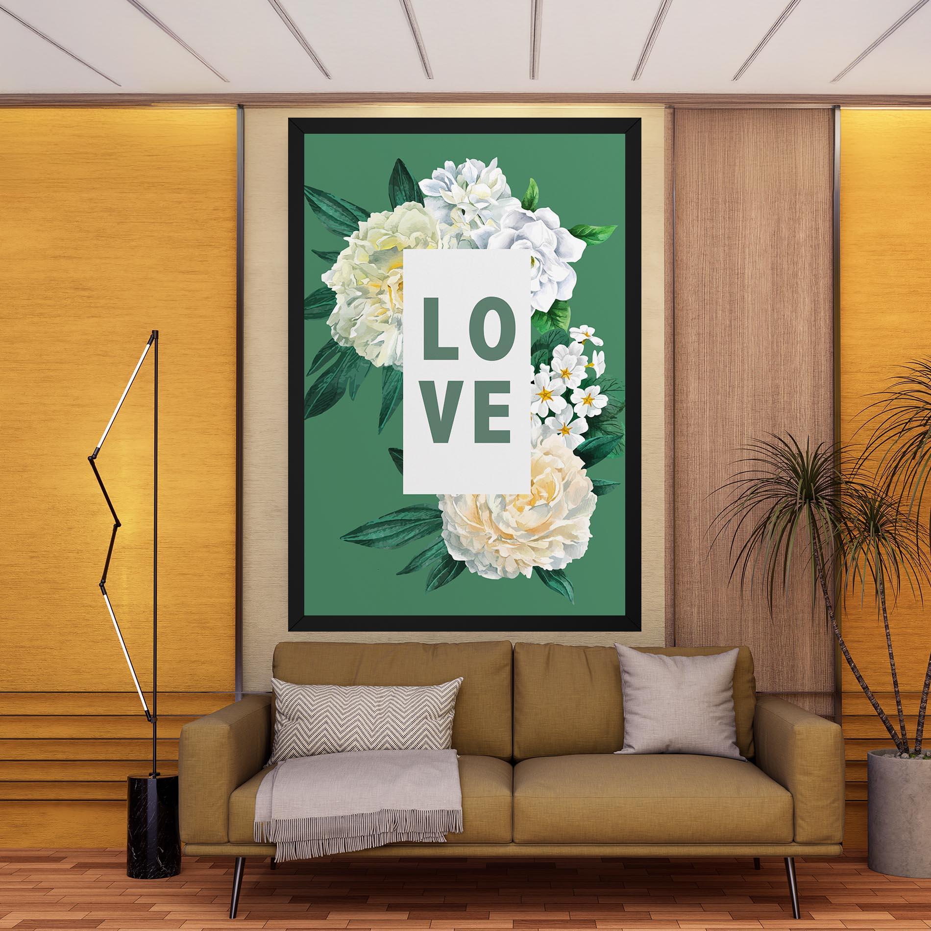 Vászonkép Love Green Rose mockup 9