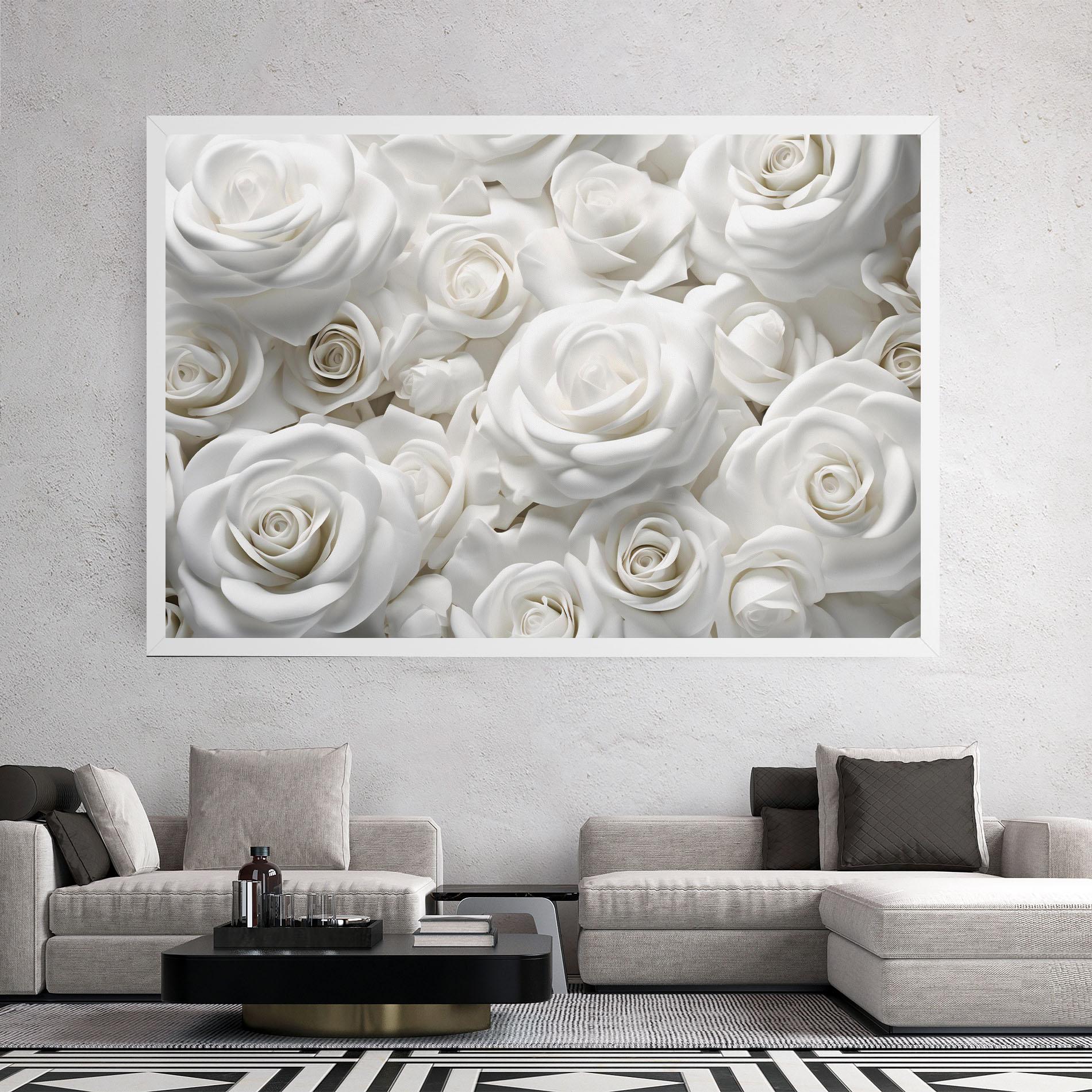 Vászonkép 3d White Roses mockup 2