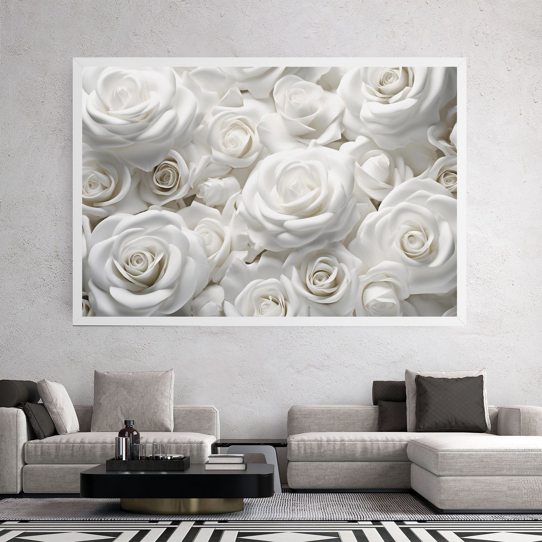 3d White Roses mockup 2