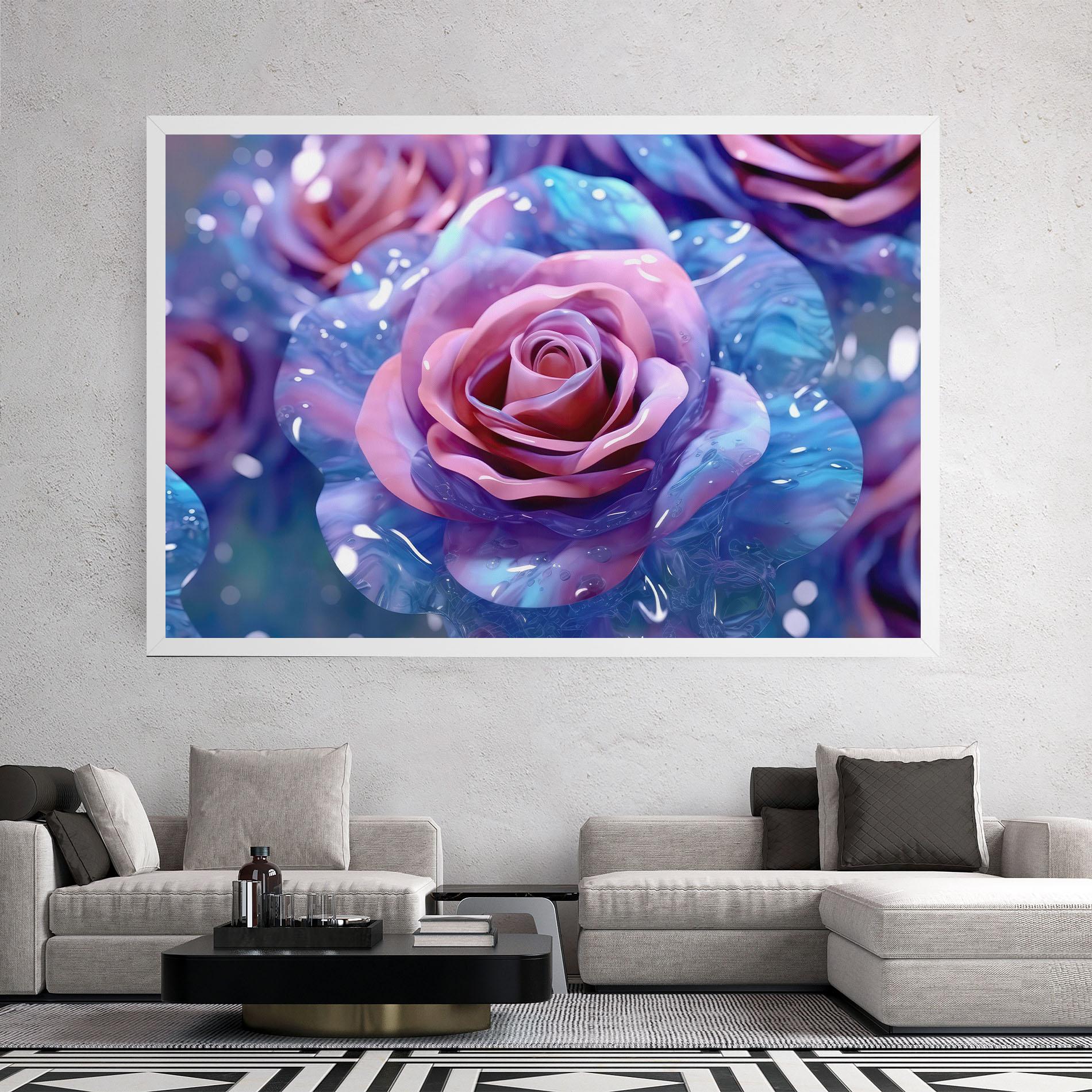 Vászonkép Beautiful Blue Pink Rose mockup 2