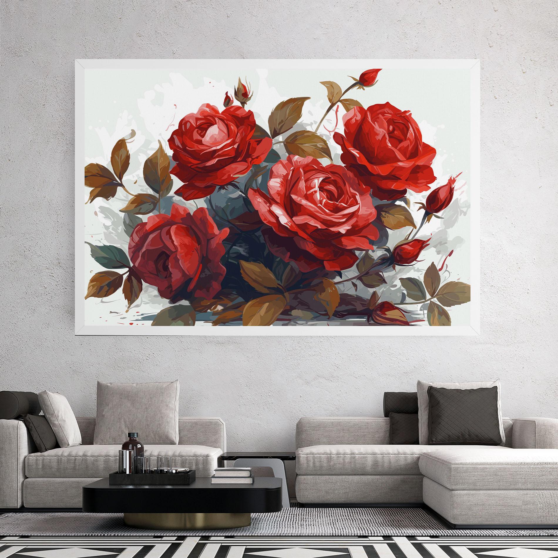 Vászonkép Beautiful Red Roses mockup 2