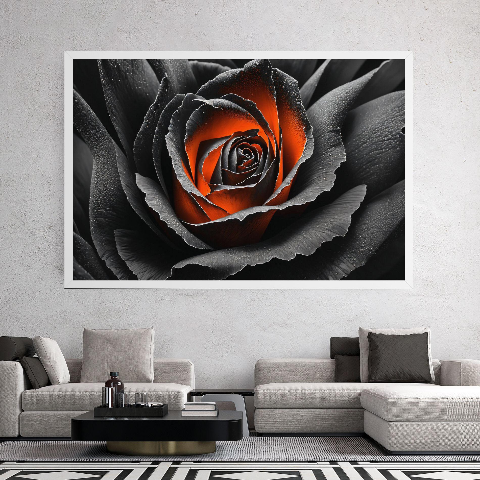 Vászonkép Grey Orange Rose mockup 2
