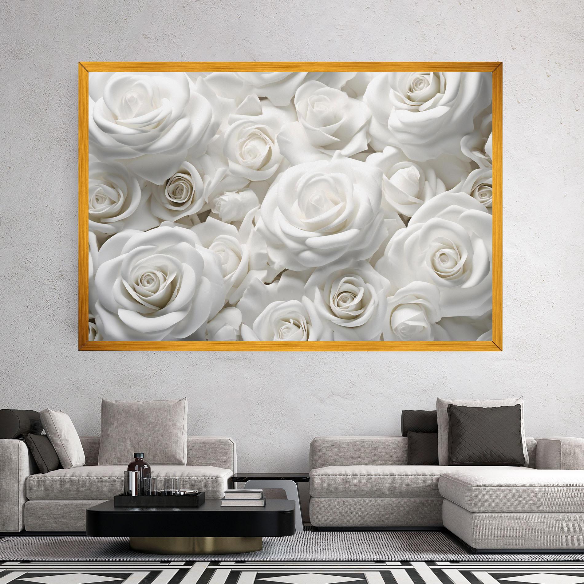 Vászonkép 3d White Roses mockup 2
